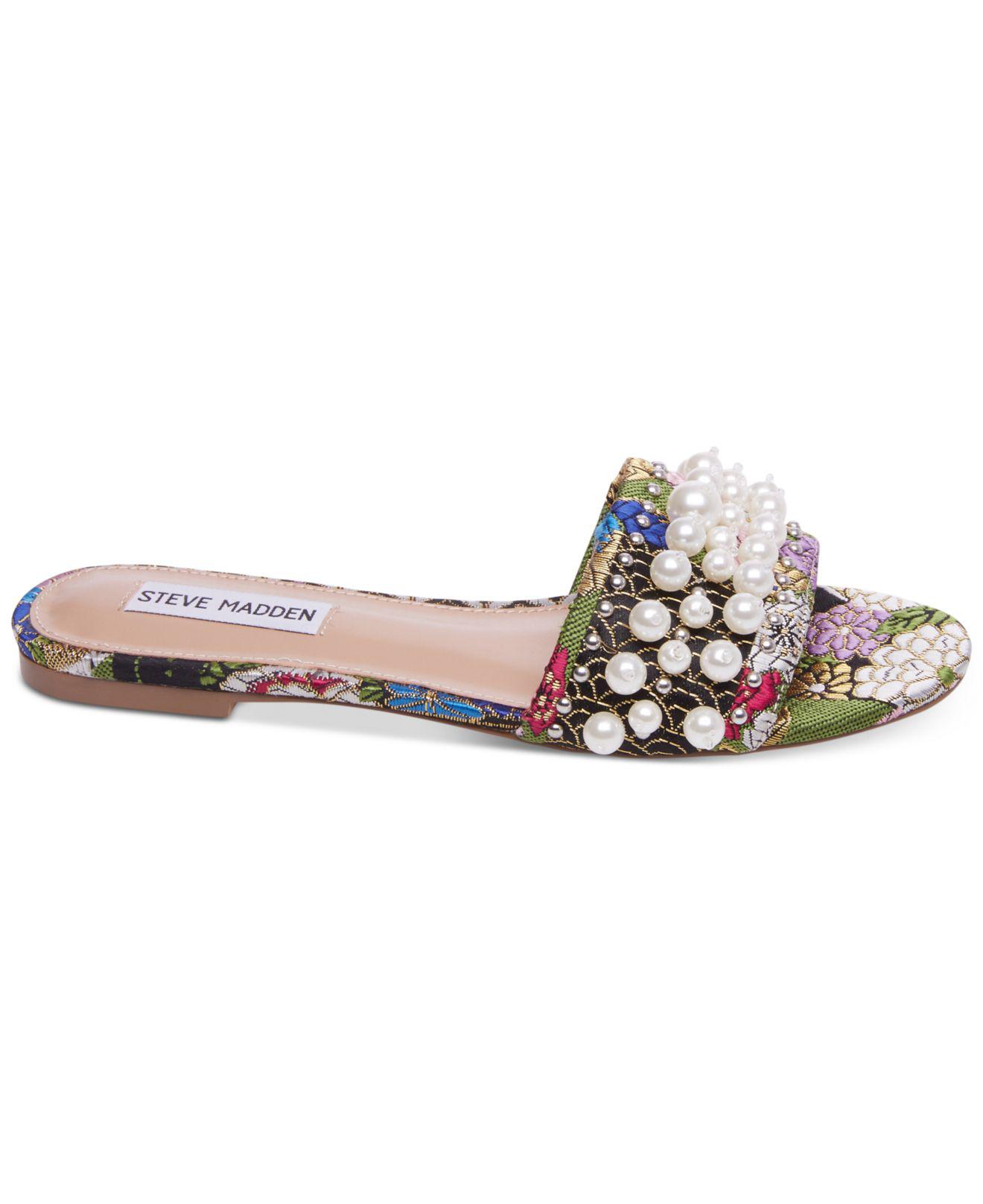 Lyst - Steve Madden Vanessa Pearl-embellished Slides