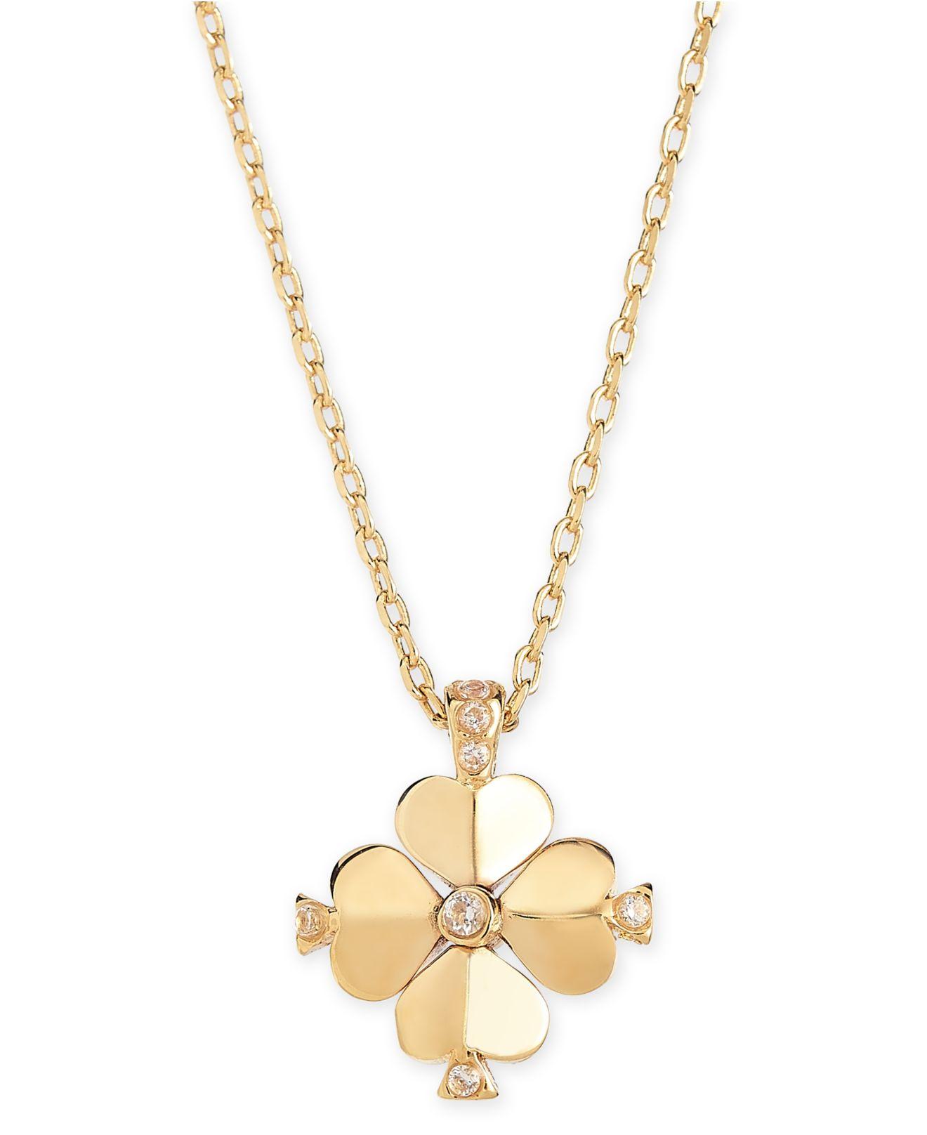 Lyst Kate Spade Goldtone Crystal Flower 19" Pendant Necklace in Metallic