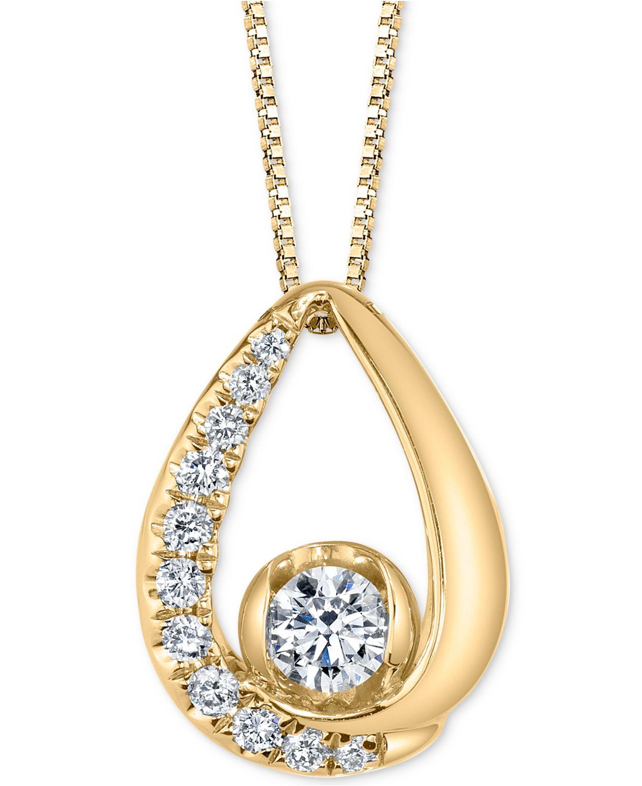  Macy s  Diamond 18 Pendant Necklace 1 4 Ct T w In 14k 