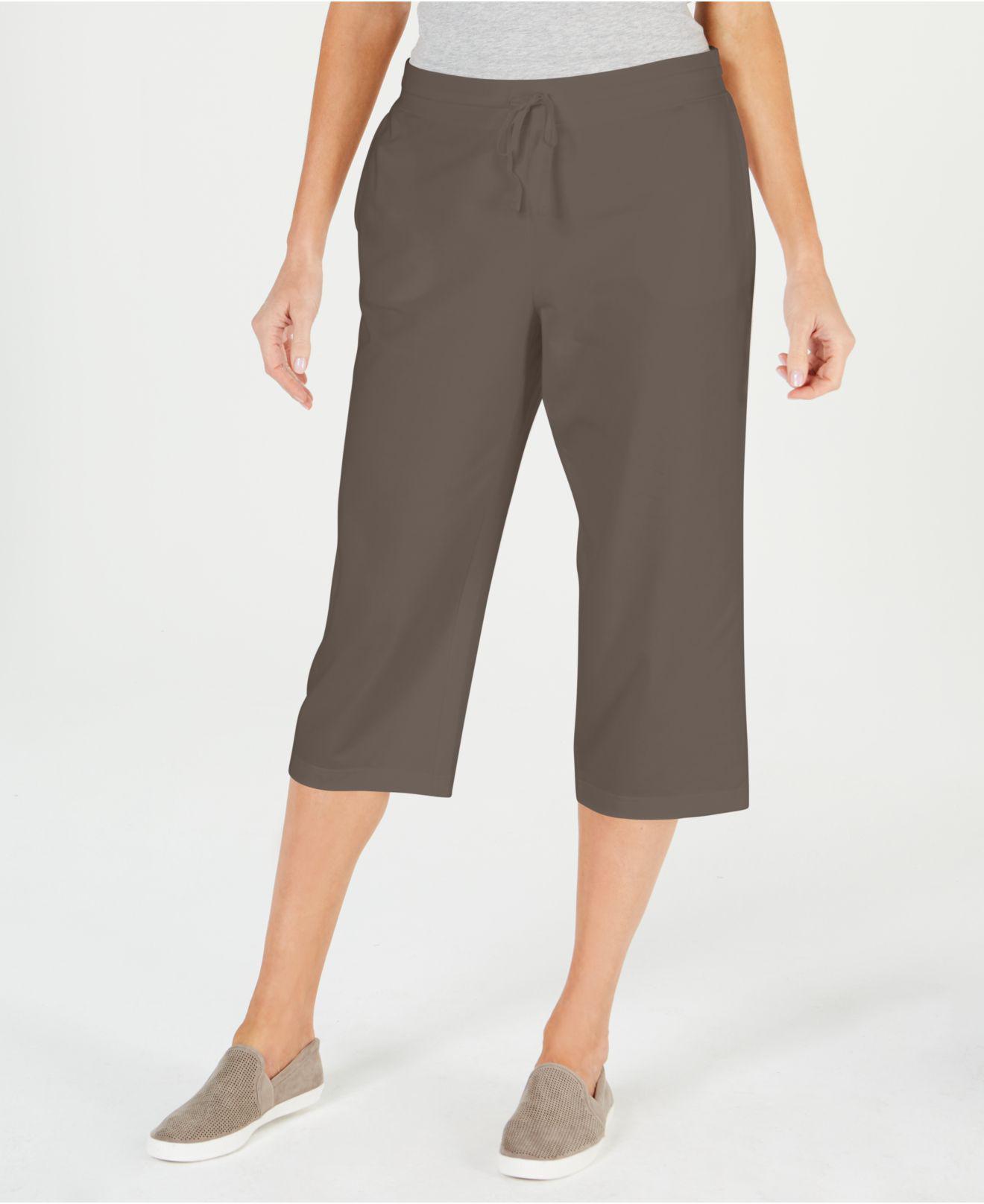 Lyst - Karen Scott Knit Drawstring Capri Pants, Created For Macy's in Brown