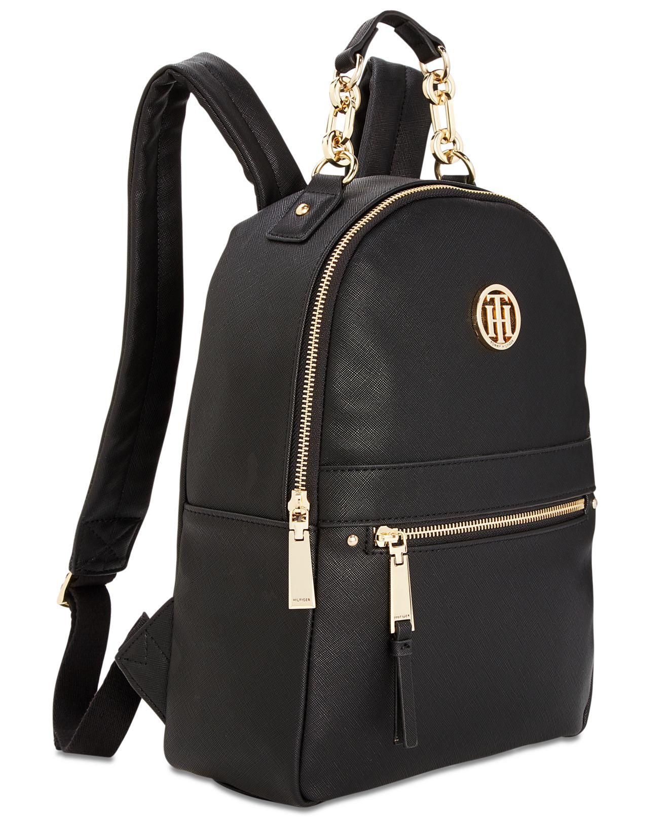 Lyst - Tommy Hilfiger Charming Textured Small Backpack in Black