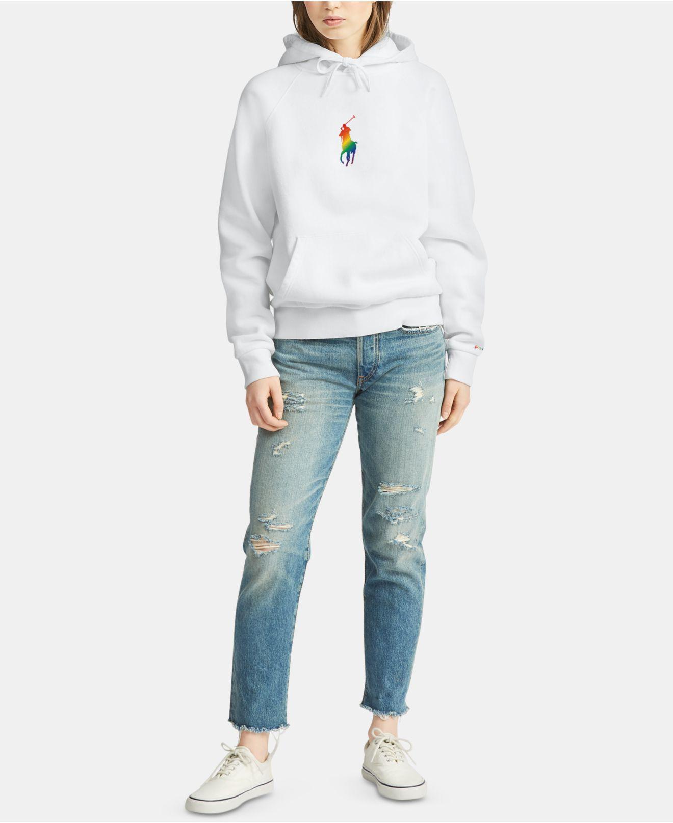 white ralph lauren hoodie women's