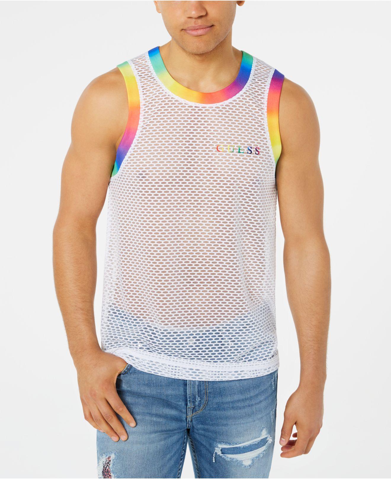 mesh rainbow shirt