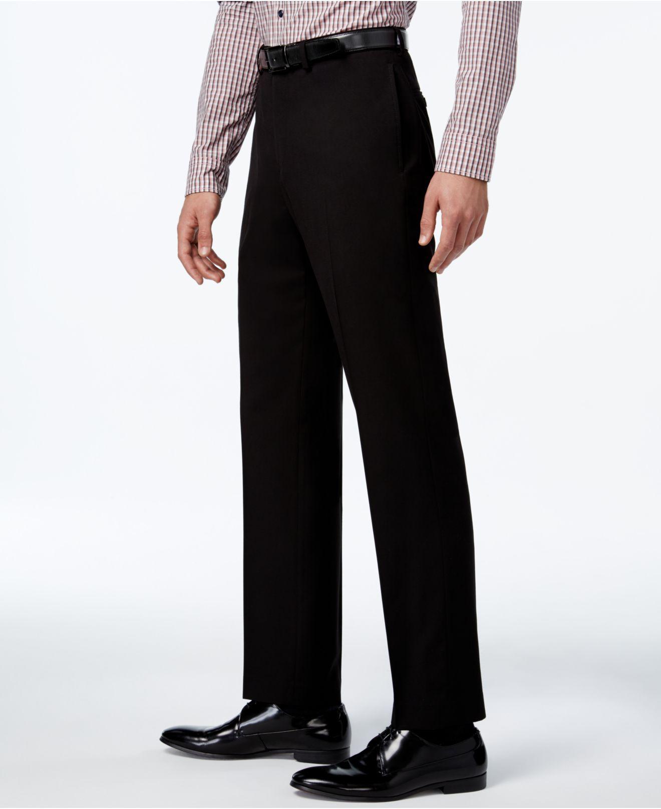 Lyst - Calvin Klein Solid Slim-fit Dress Pants in Black for Men - Save ...