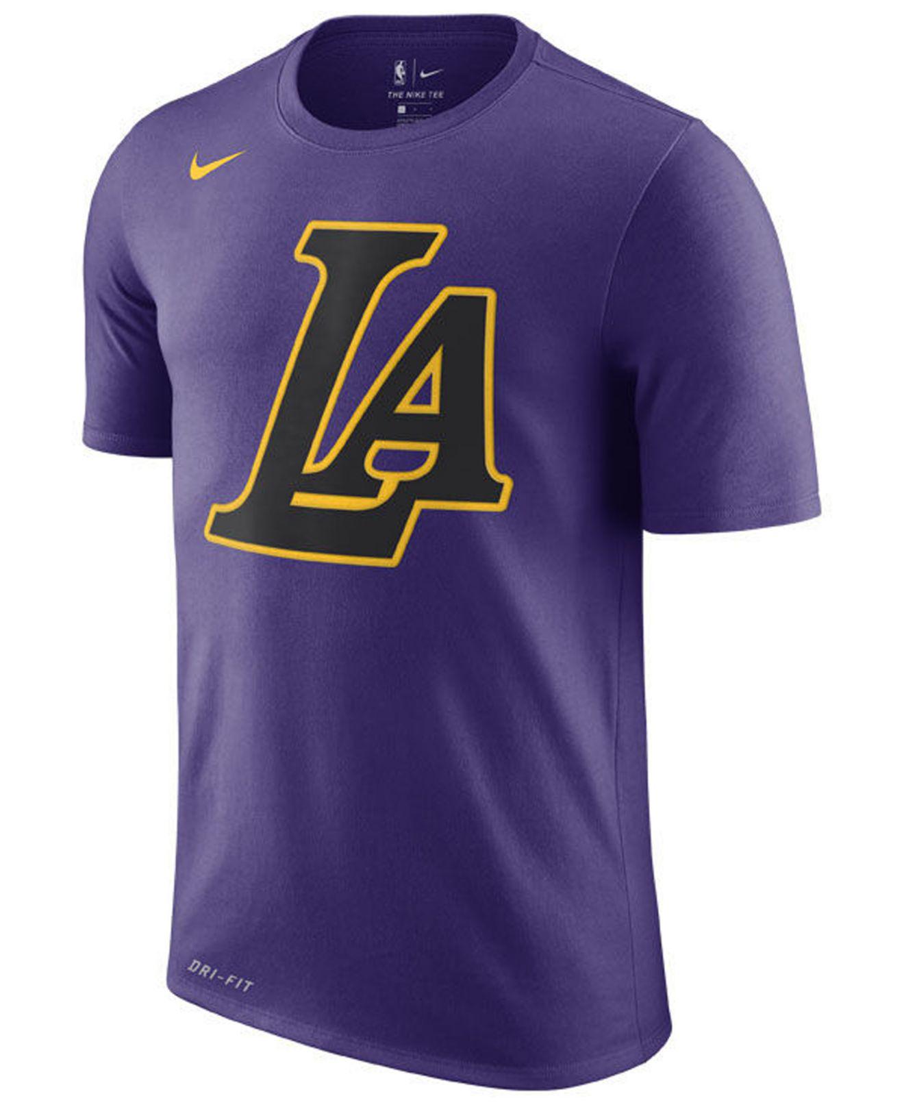 Lyst - Nike Los Angeles Lakers City Team T-shirt in Purple ...