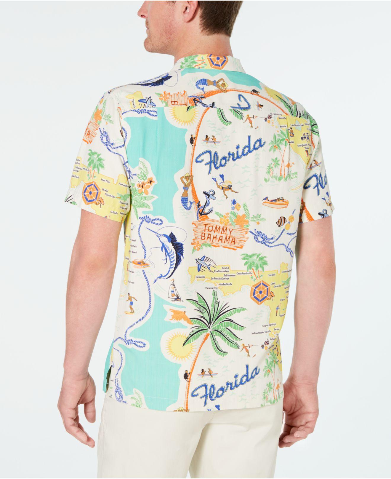 Tommy Bahama Meet Me In Miami Tropical-print Silk Camp Shirt in White ...