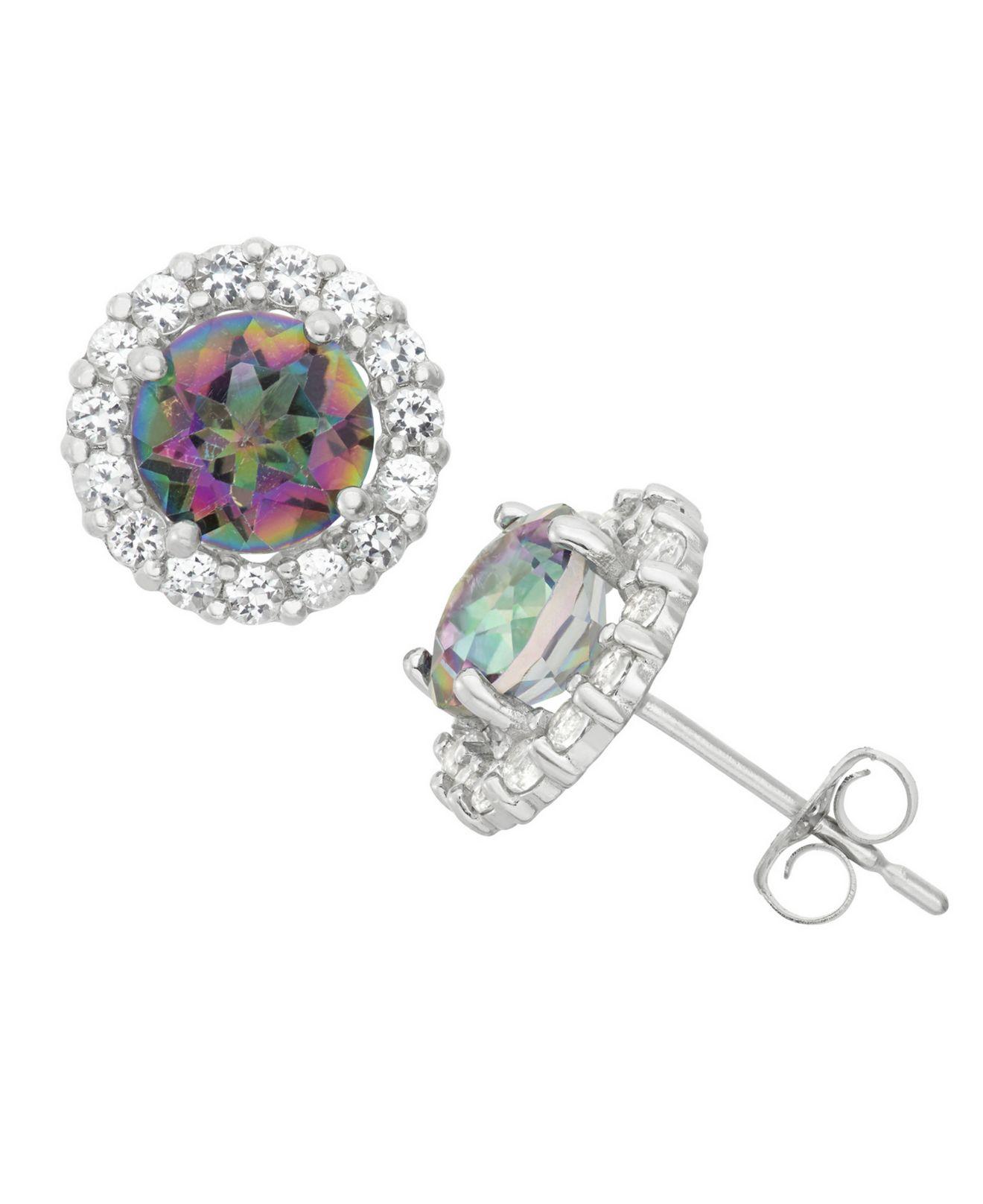  Macy s  10k White Gold  Multi Stud  Earrings  in Metallic Lyst