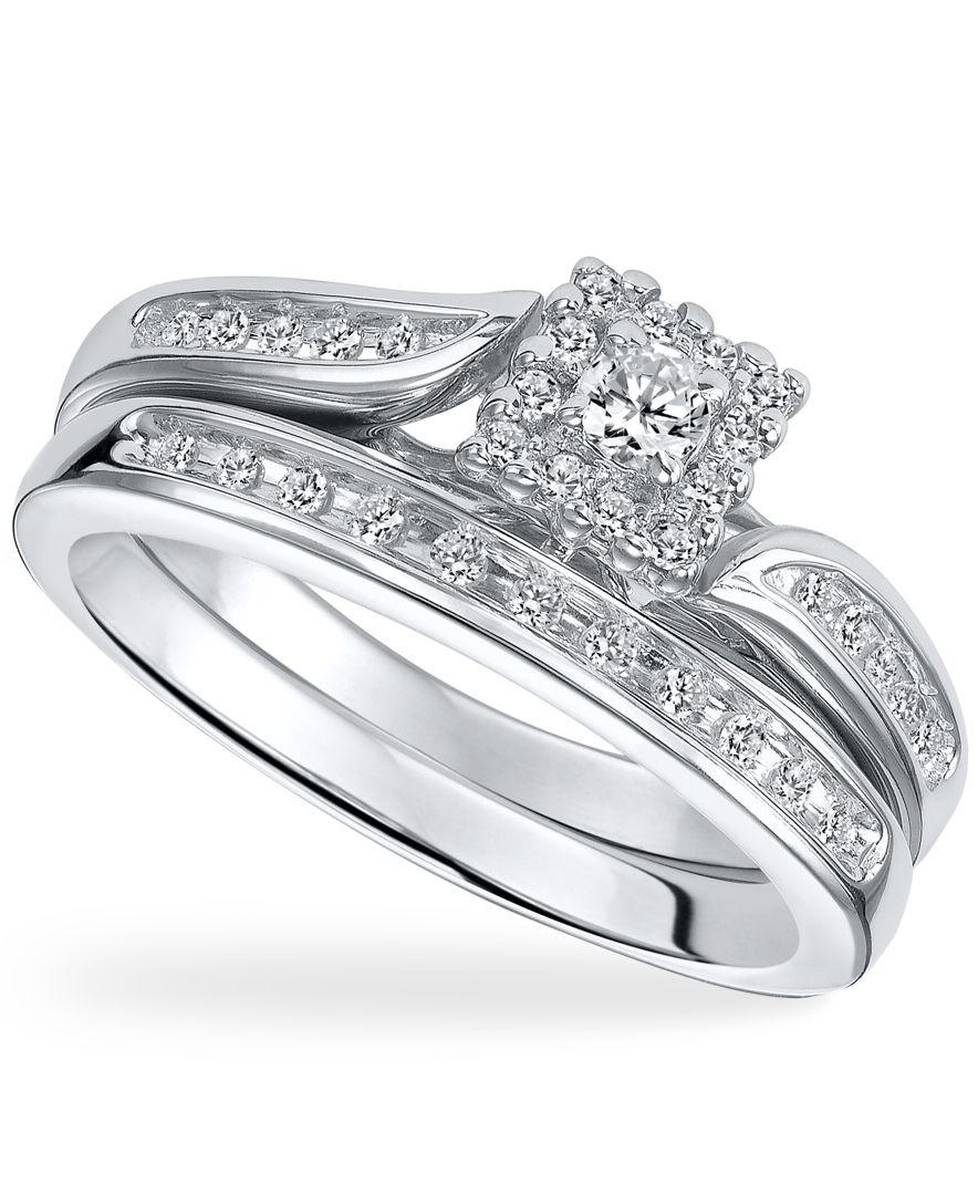  Macy s  Diamond Engagement  Ring  Set In Sterling Silver 1 4 