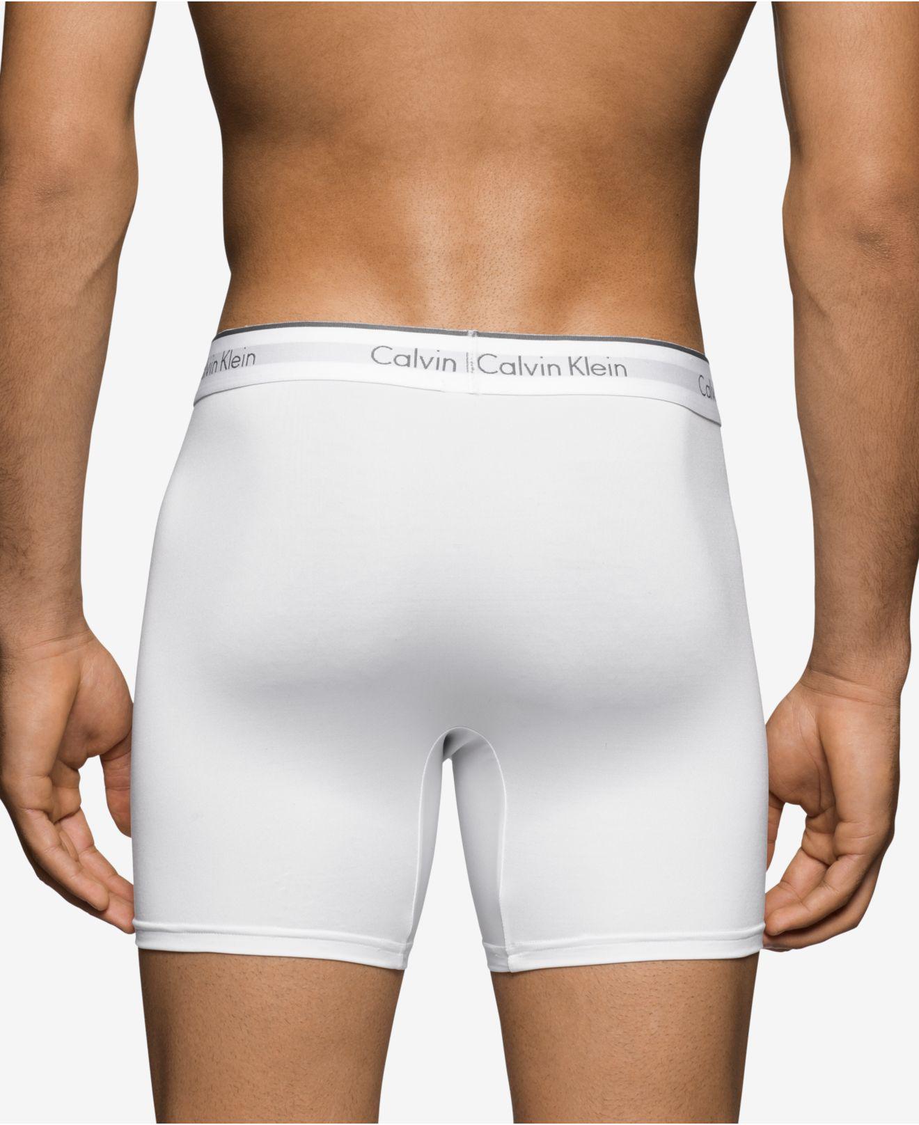 Lyst Calvin Klein Microfiber Stretch Boxer Briefs Pack Of 3 In White For Men Save 7 