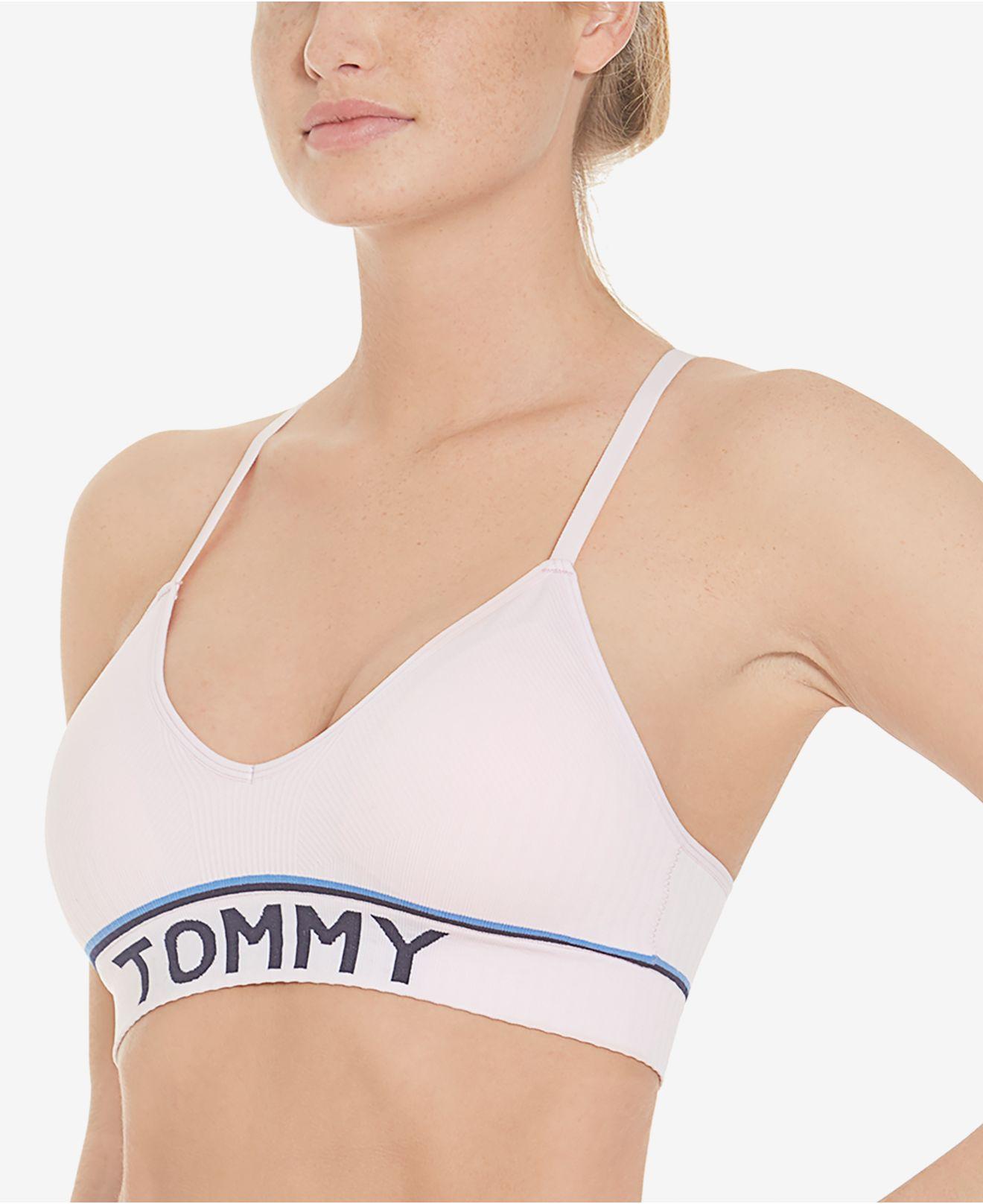 tommy hilfiger lightly lined mesh triangle bralette