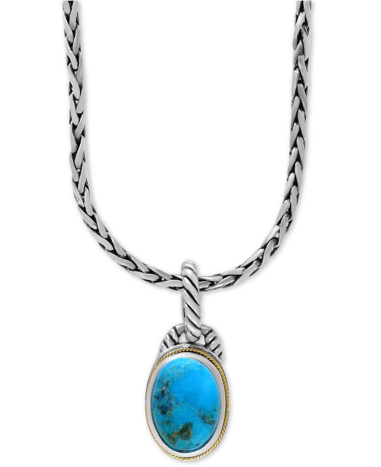Lyst - Effy Collection Manufactured Turquoise Pendant Necklace (5-5/8 ...