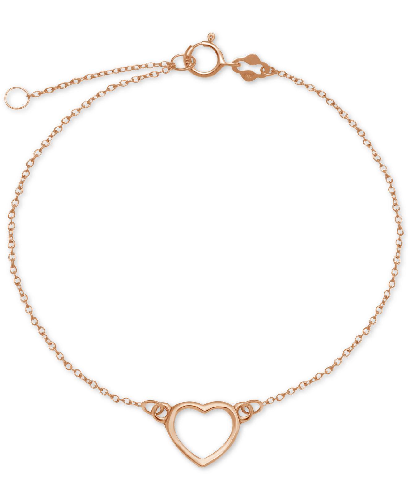 Lyst Macy's Open Heart Ankle Bracelet in Metallic