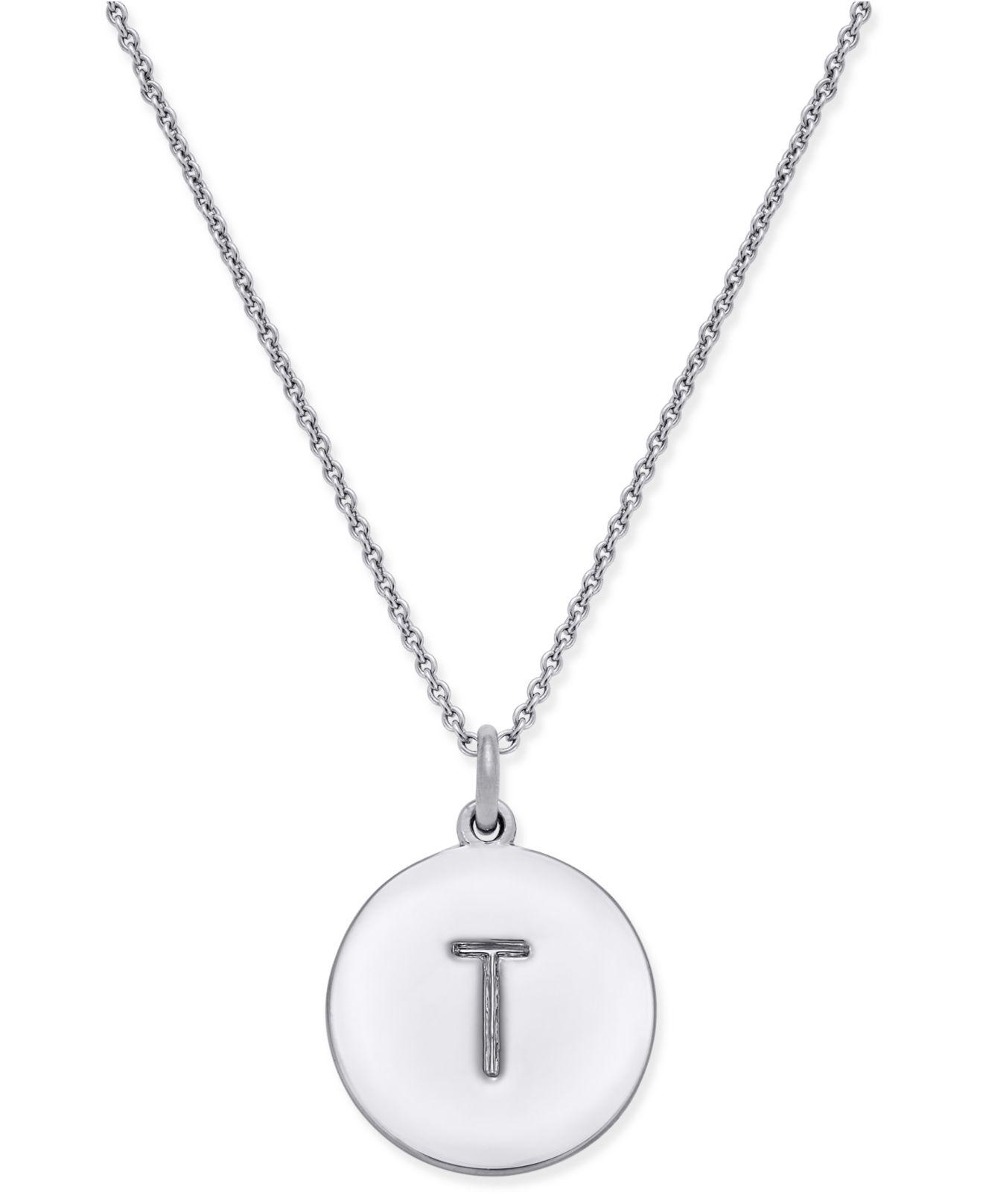 Lyst Kate Spade Silver Tone K Disc Pendant Necklace In Metallic Kate Spade