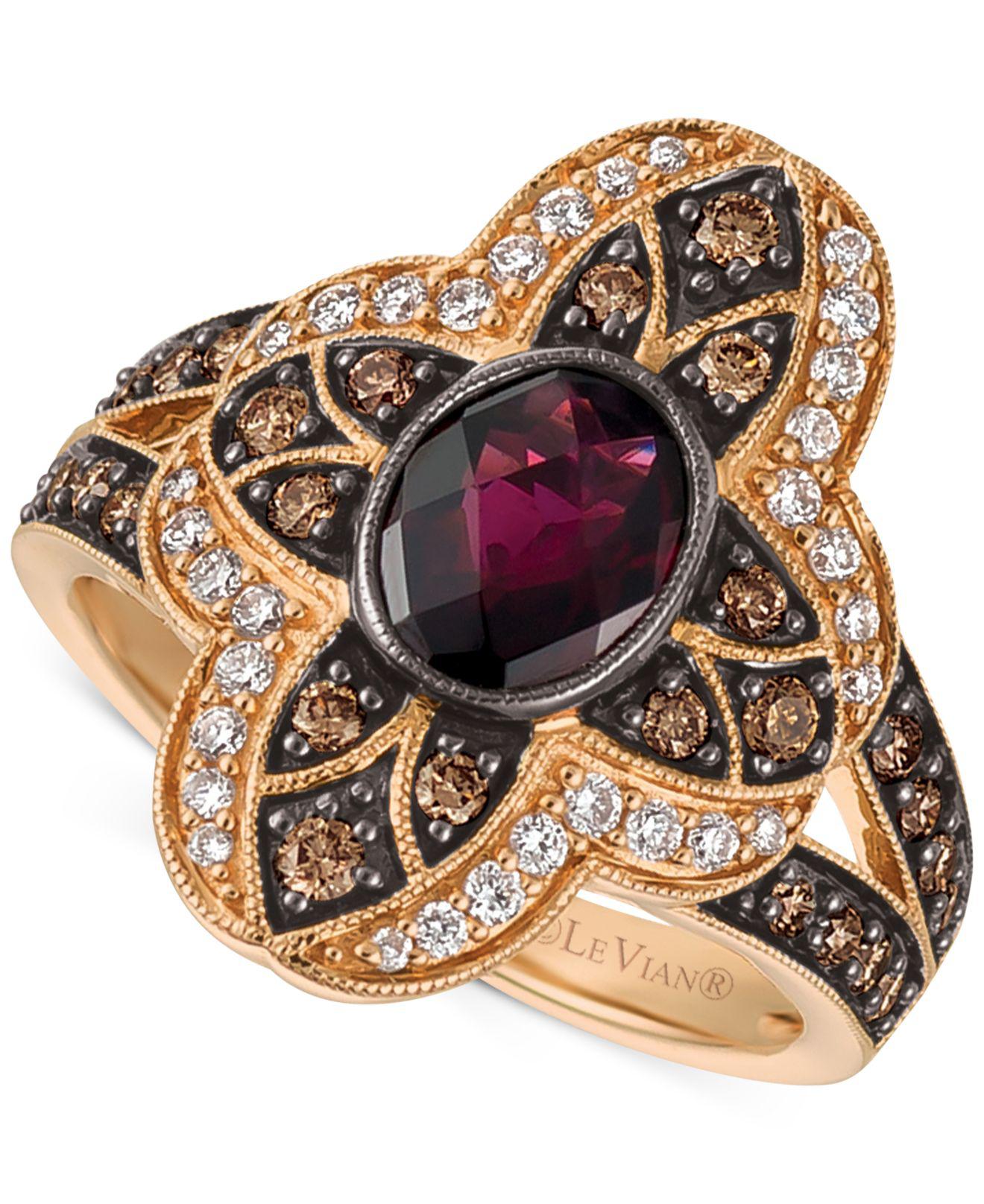 Lyst Le Vian Rhodolite (1 Ct. T.w.) And Diamond (5/8 Ct. T.w.) Statement Ring In 14k