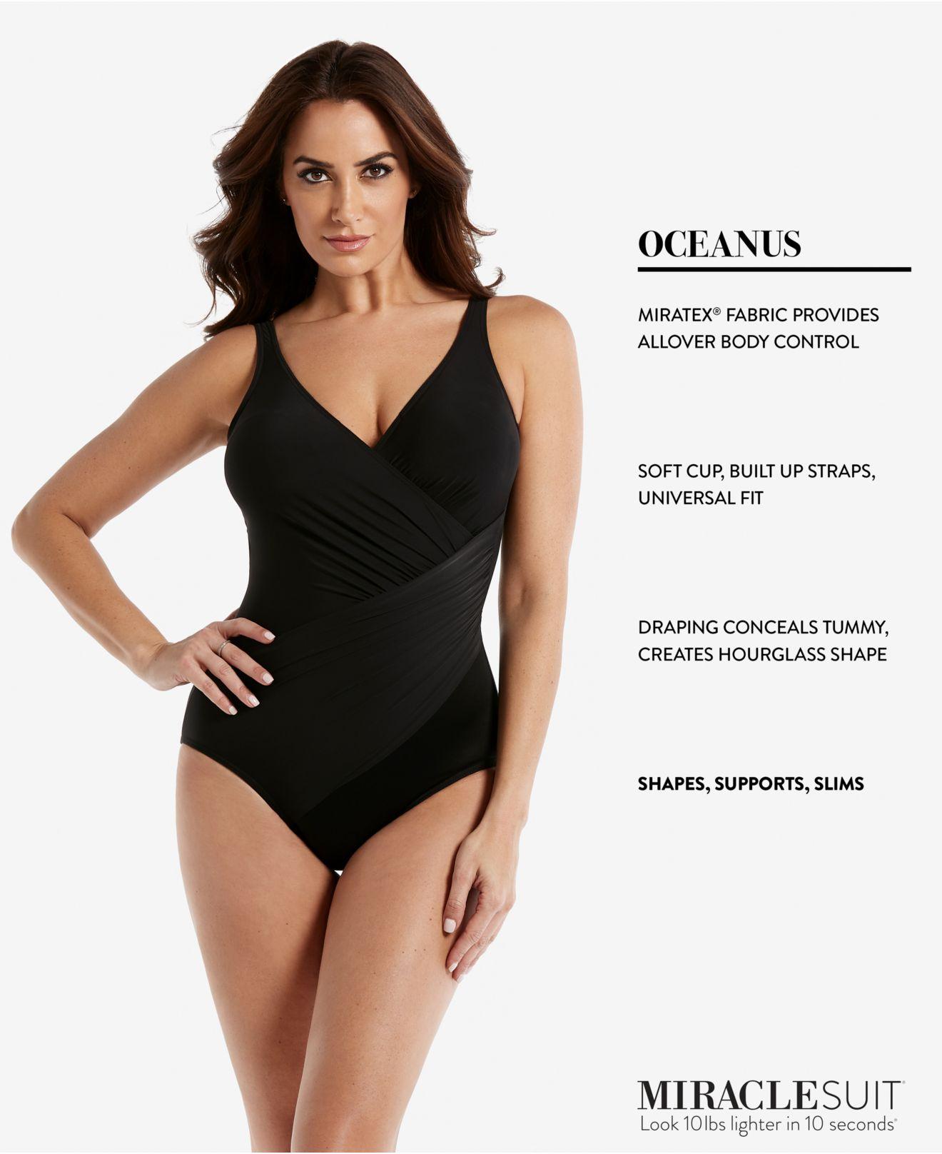 Miraclesuit Synthetic Oceanus Draped Dot Print Allover Slimming Dd