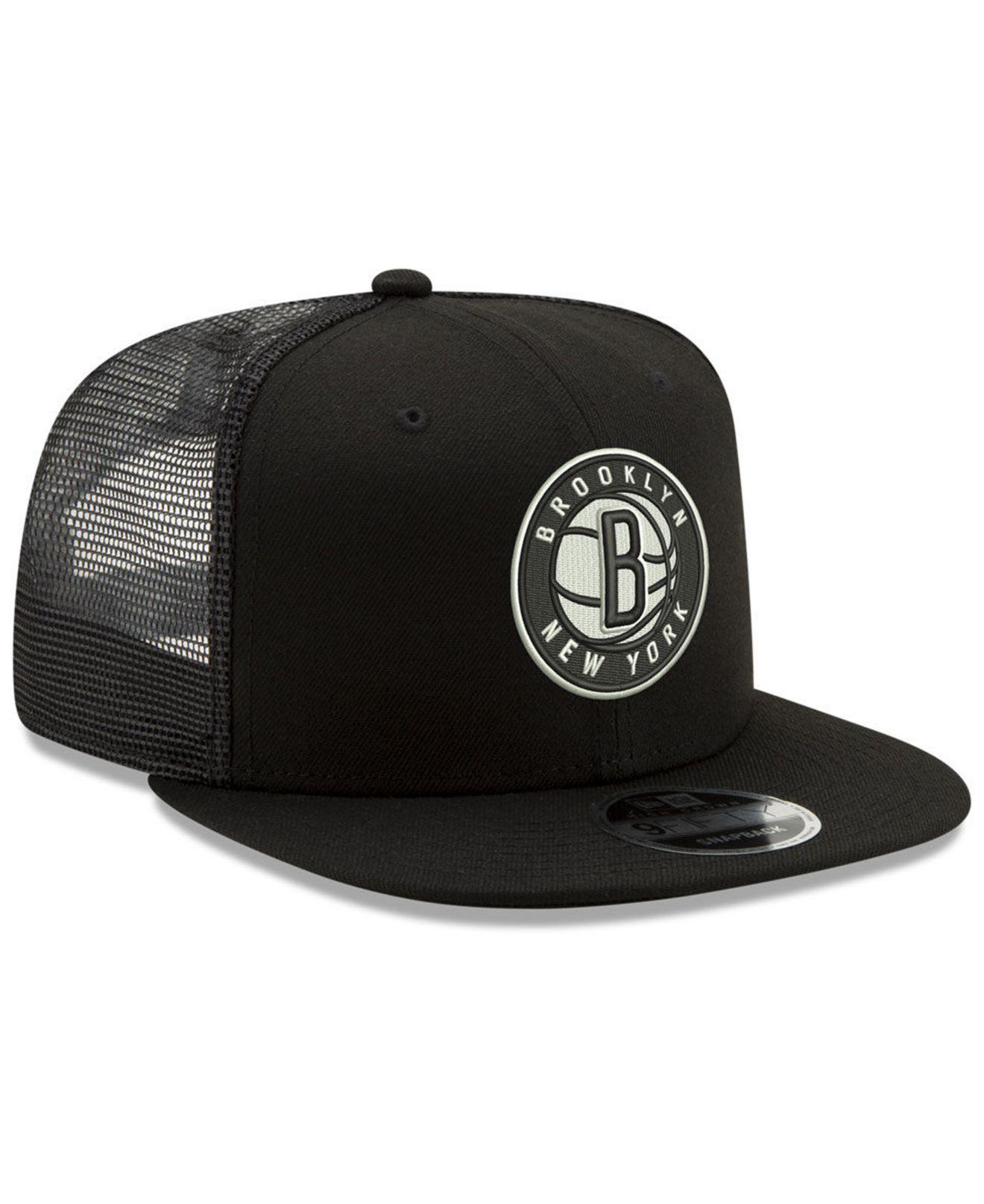 KTZ Brooklyn Nets Dub Fresh Trucker 9fifty Snapback Cap in Black for ...