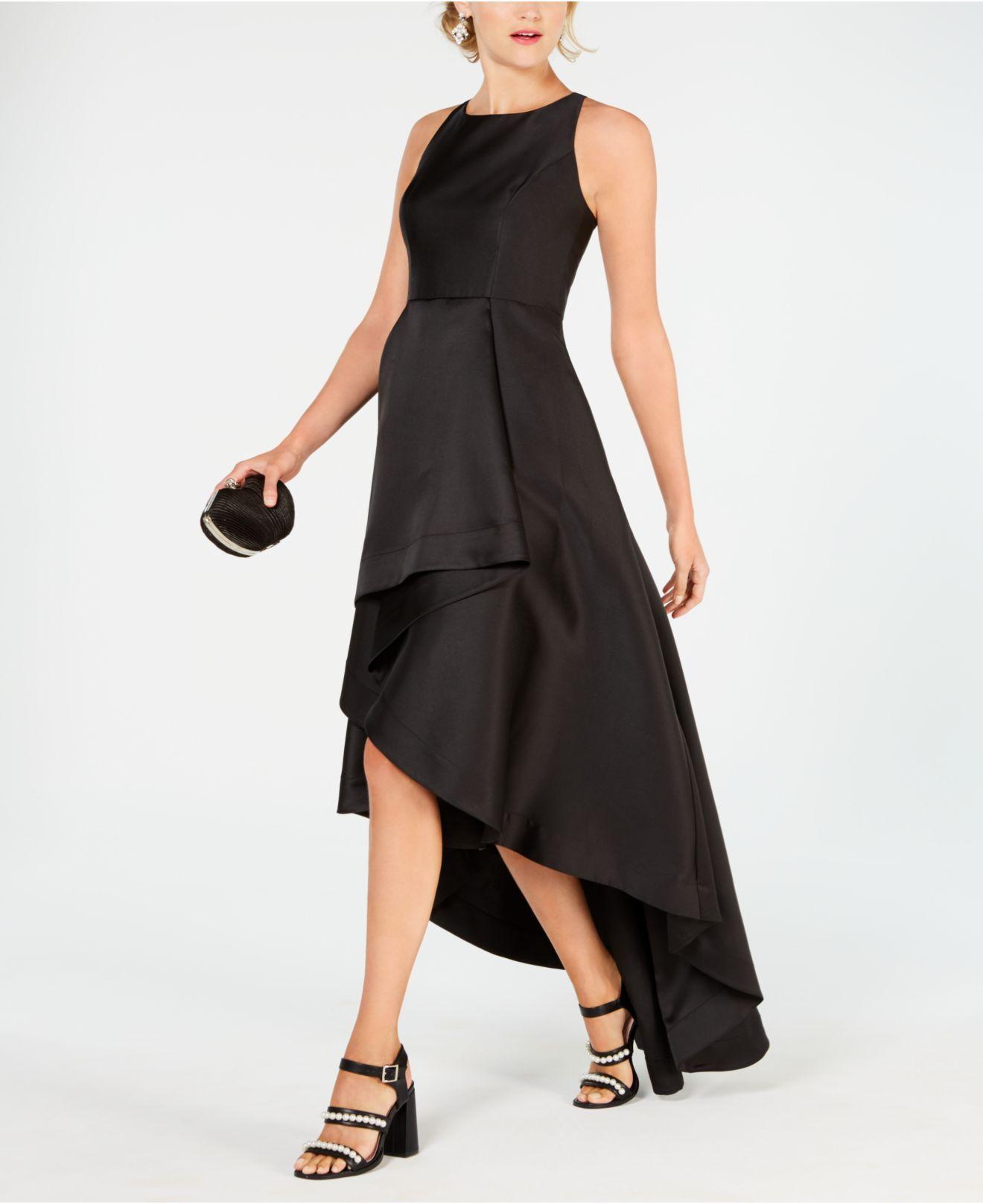 adrianna papell mikado high low gown