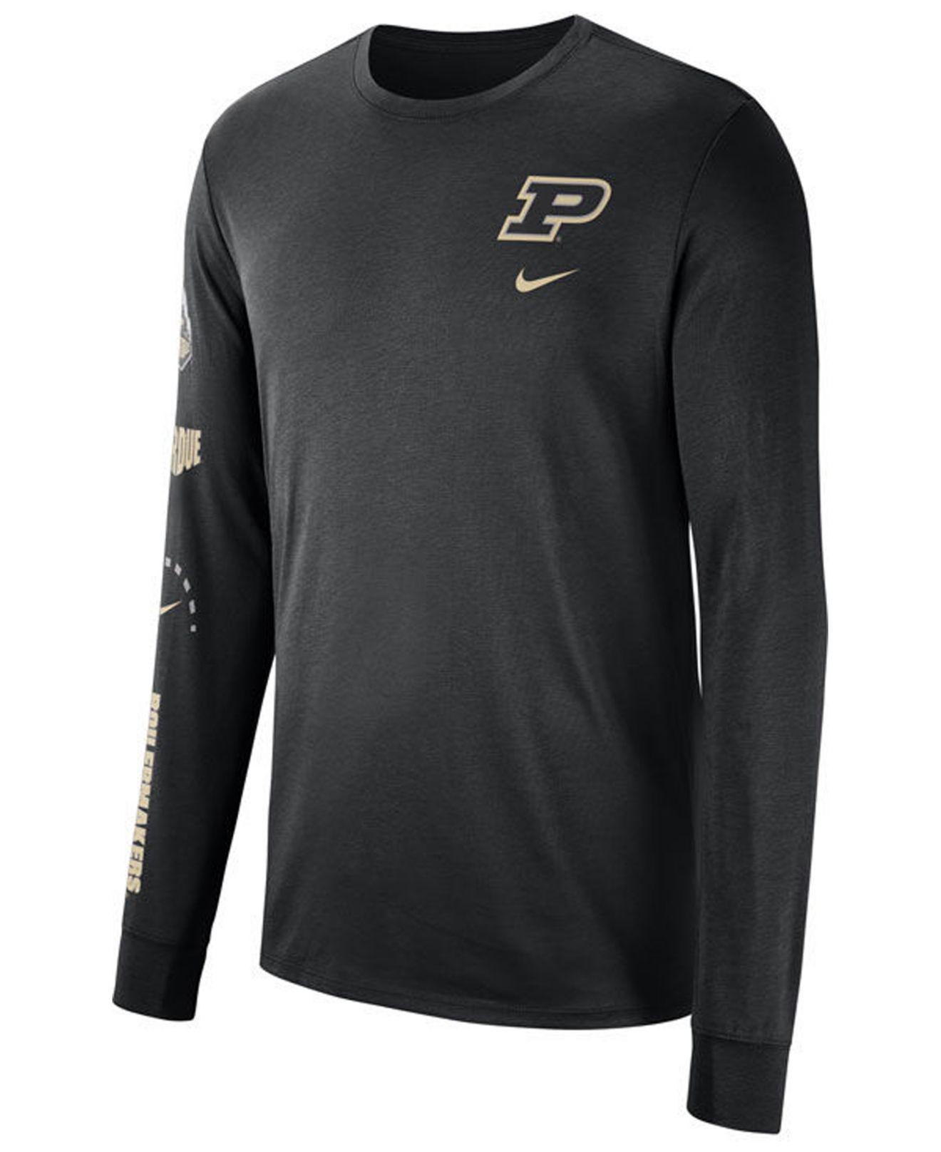 Lyst - Nike Purdue Boilermakers Long Sleeve Basketball T-shirt in Black ...