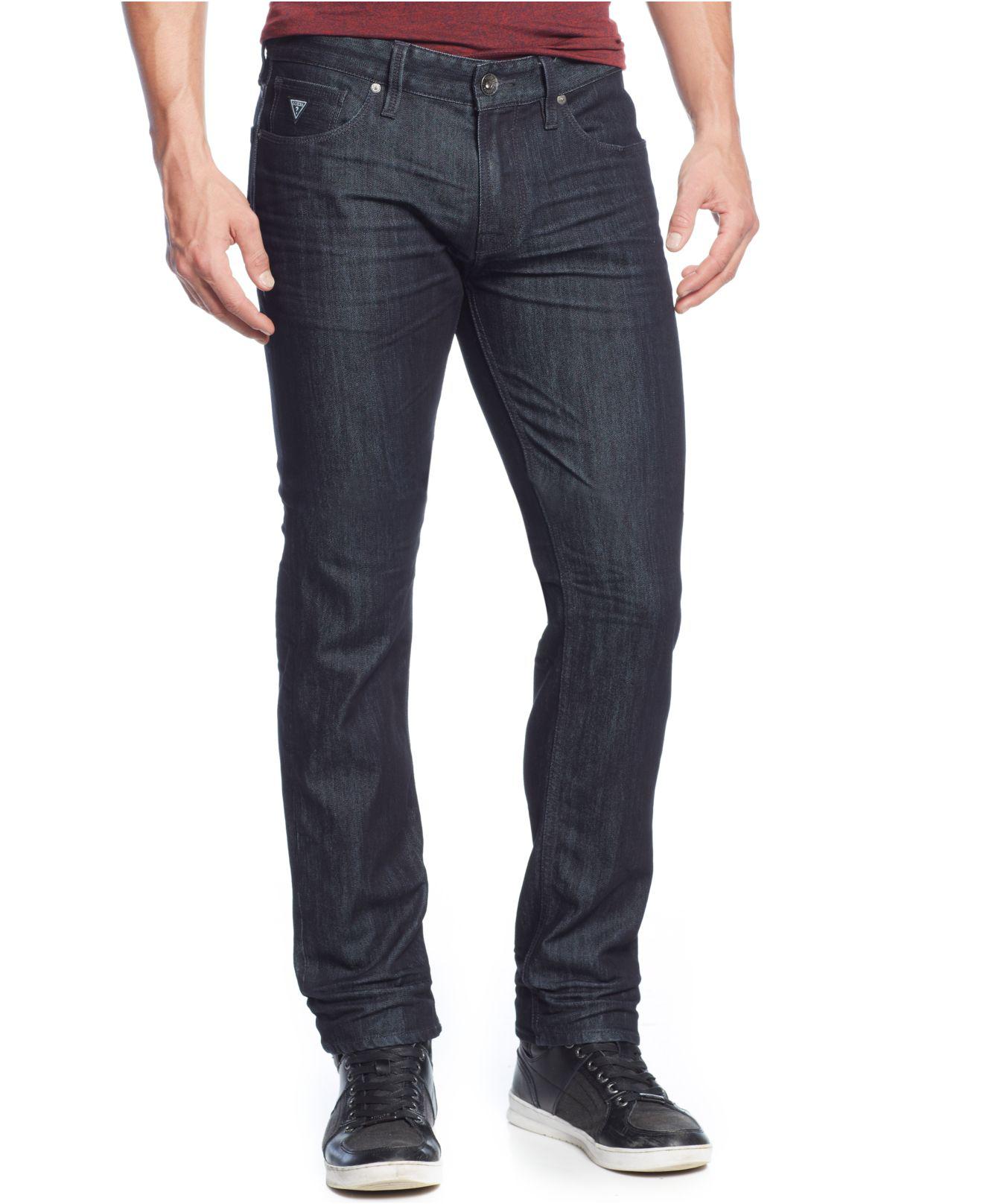 Lyst - Guess Slim-straight Smokescreen-wash Jeans in Blue for Men