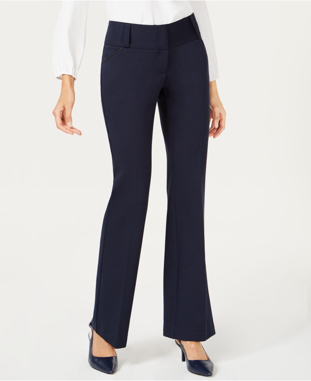 petite wide leg leather trousers