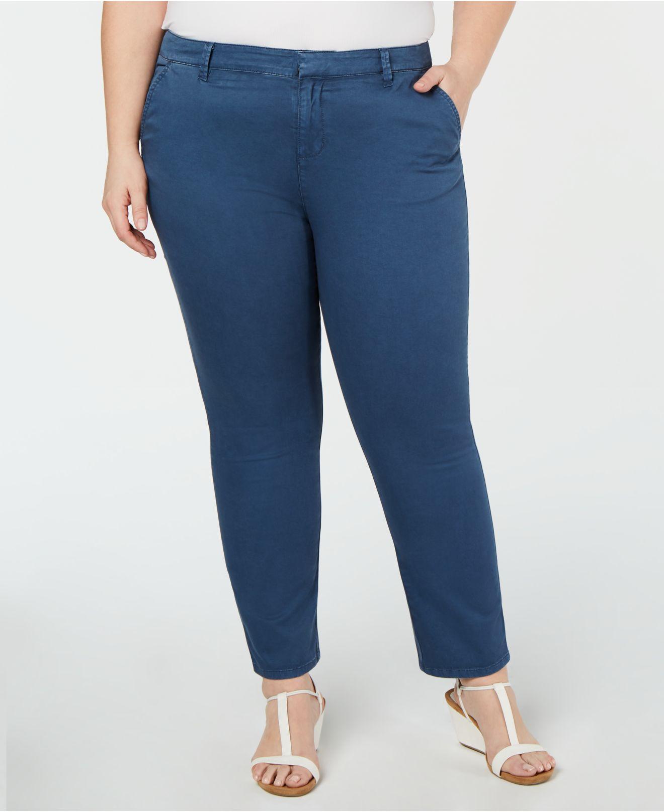 Style & Co. Plus Size Mid-rise Chino Pants, Created For Macy's in Blue ...