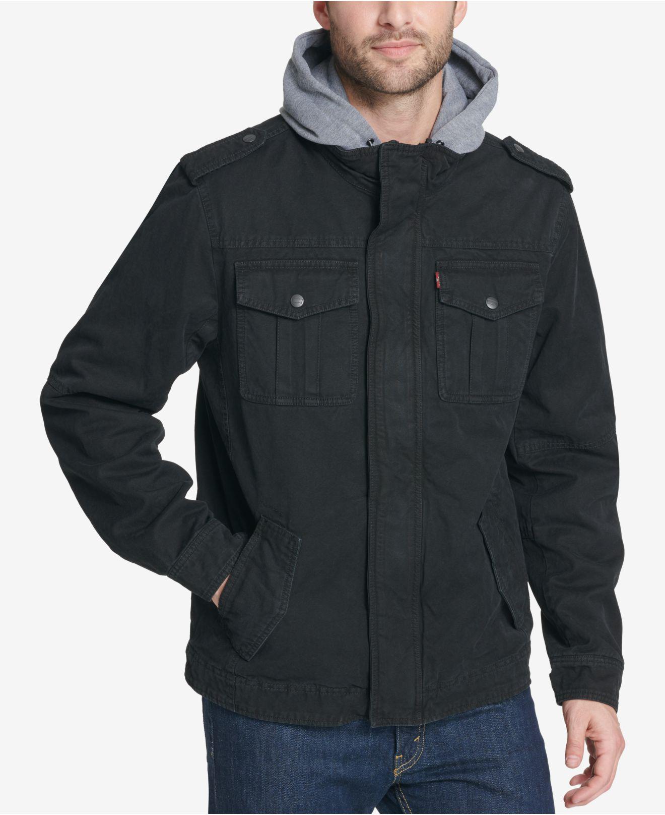 Levi's Men's L64 Trucker Jacket With Bib & Hood in Black for Men - Lyst