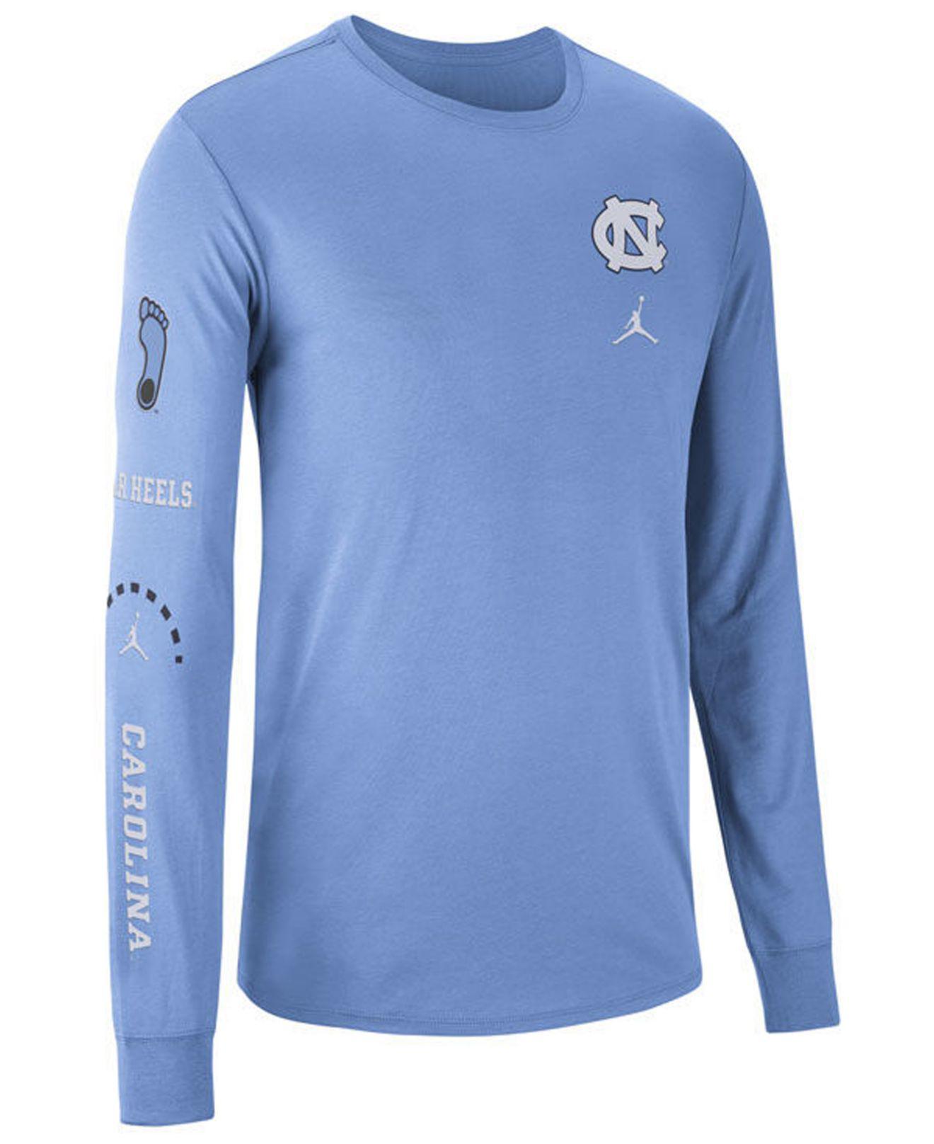 Nike North Carolina Tar Heels Long Sleeve Basketball T-shirt in Blue ...