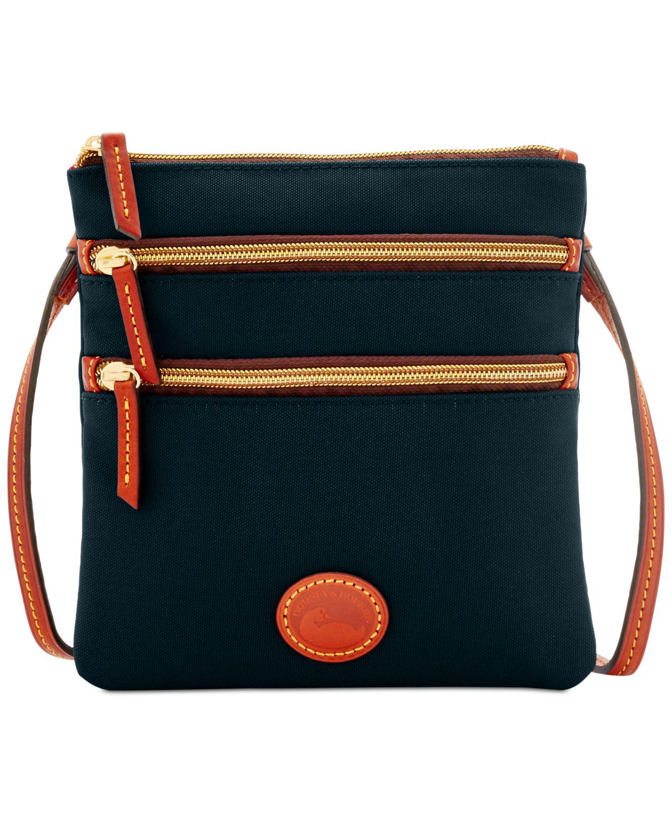 Lyst Dooney & Bourke North South Triple Zip Nylon Crossbody in Black