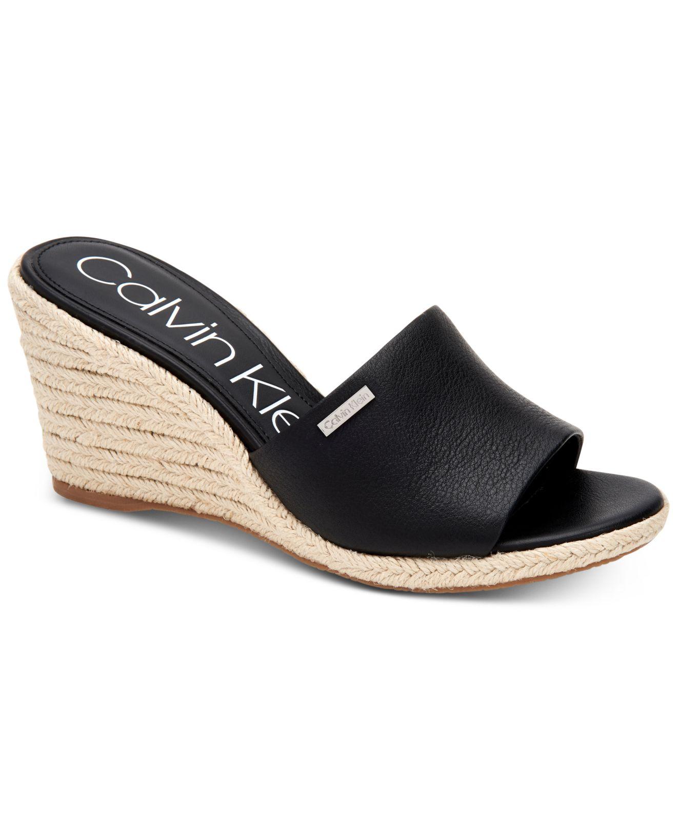 Lyst - Calvin Klein Britta Wedge Sandals, Created For Macy's in Black