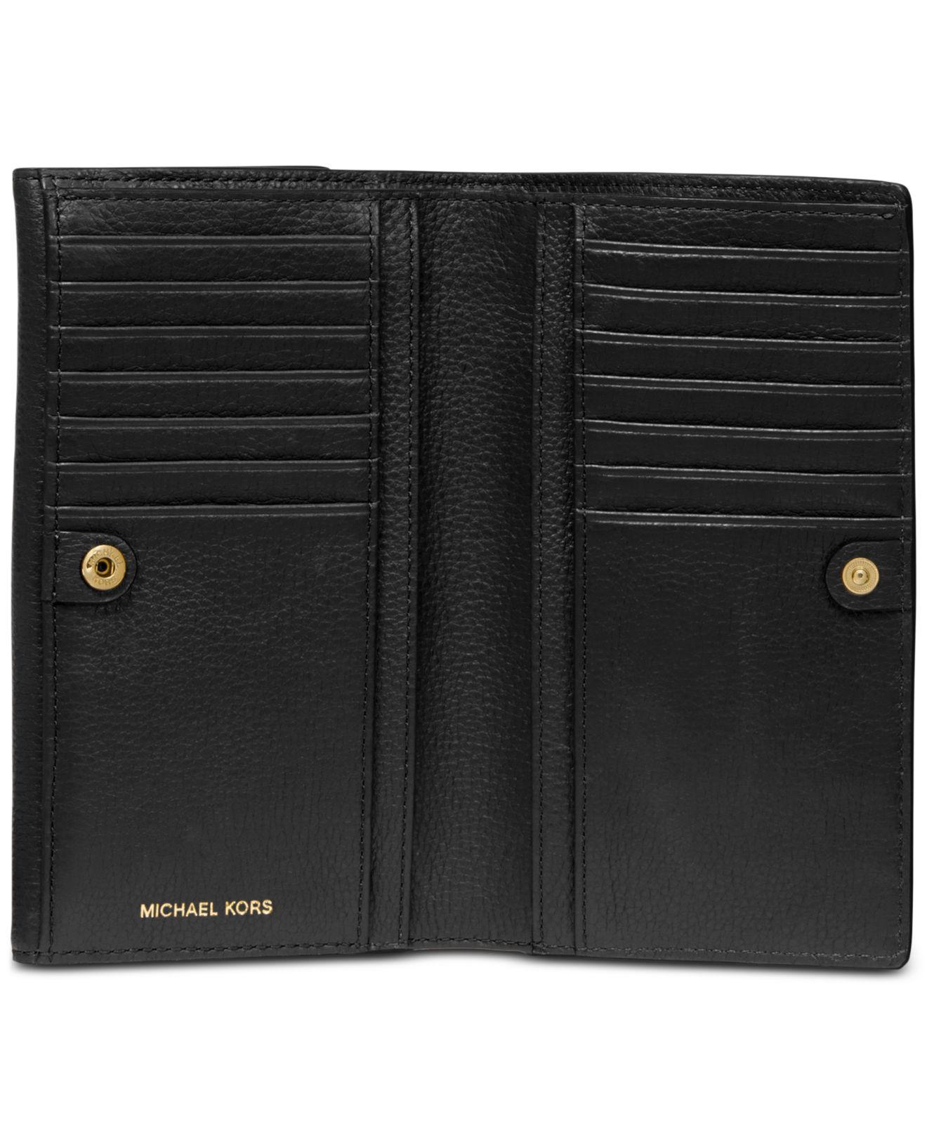 Michael Kors Michael Lillie Pebble Leather Carryall Wallet in Black Lyst