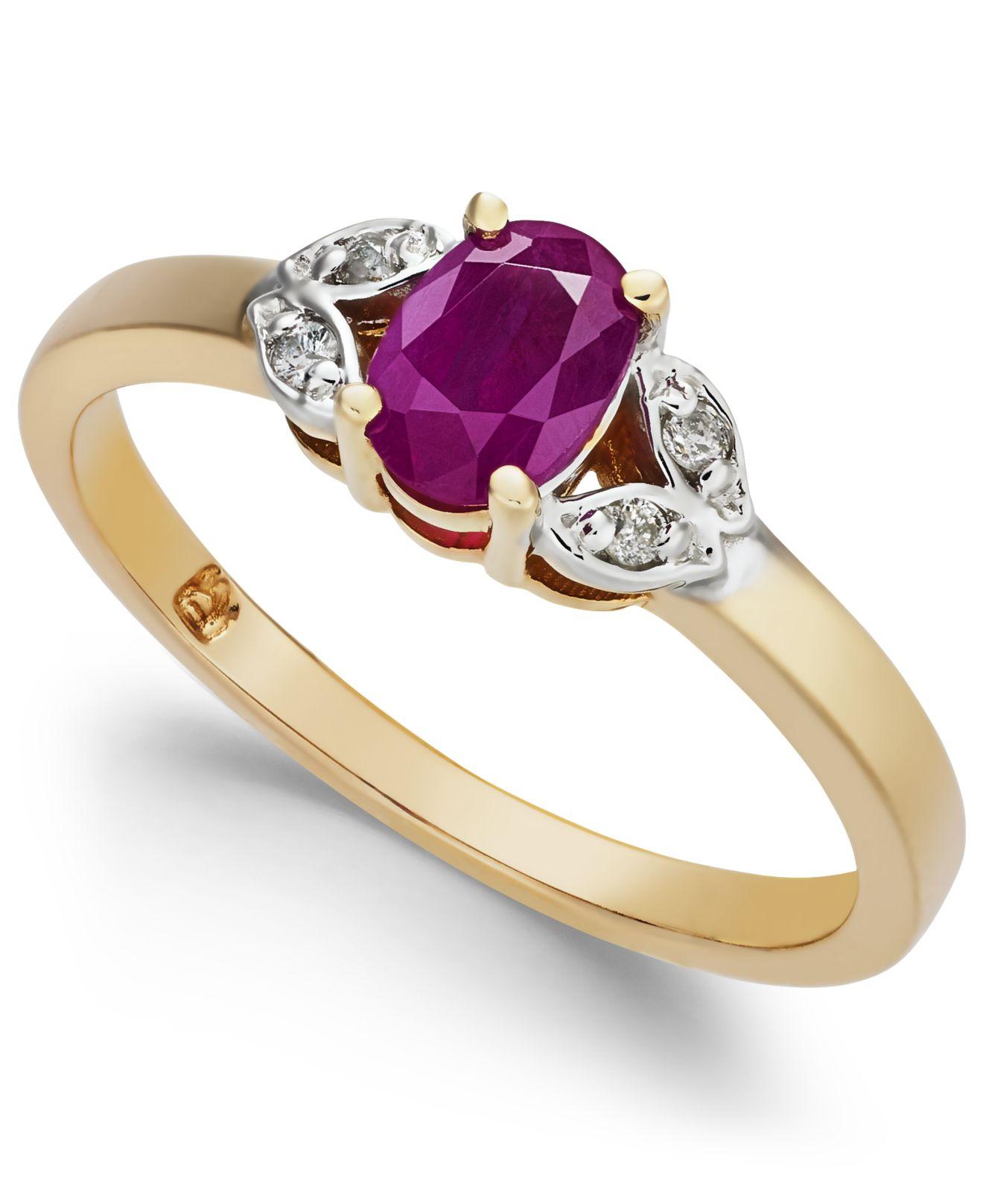 Lyst - Macy&#39;s Ruby (5/8 Ct. T.w.) & Diamond Accent Ring In 14k Gold in Red