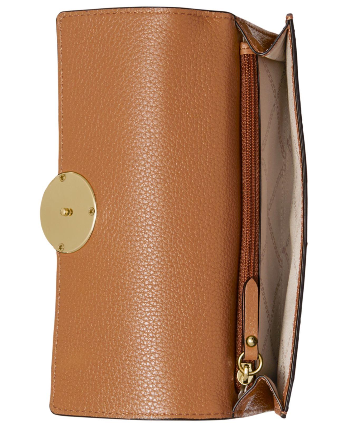 Michael Kors Michael Lillie Pebble Leather Carryall Wallet in Brown Lyst