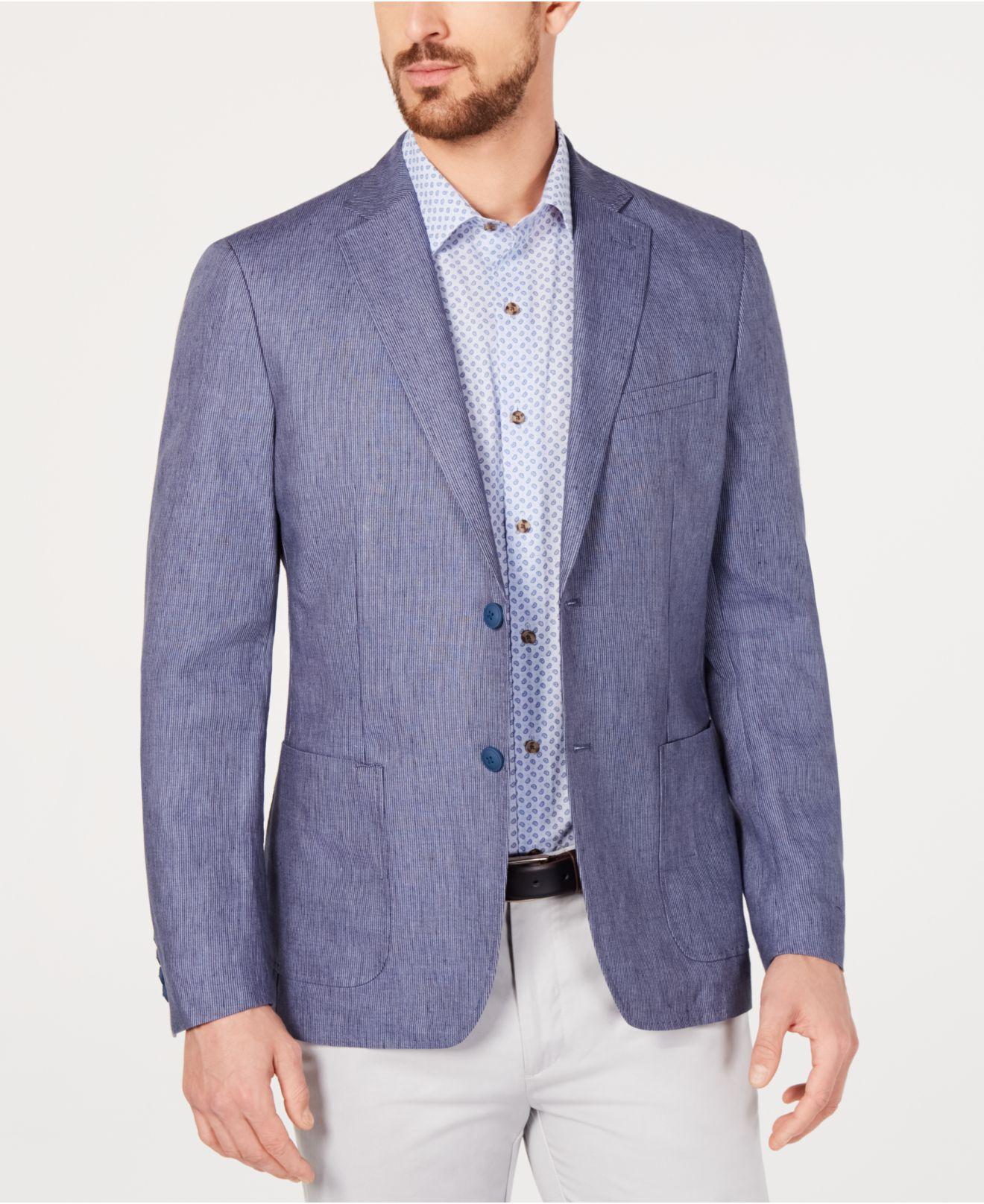 Lyst - Calvin Klein Slim-fit Blue Stripe Sport Coat in Blue for Men