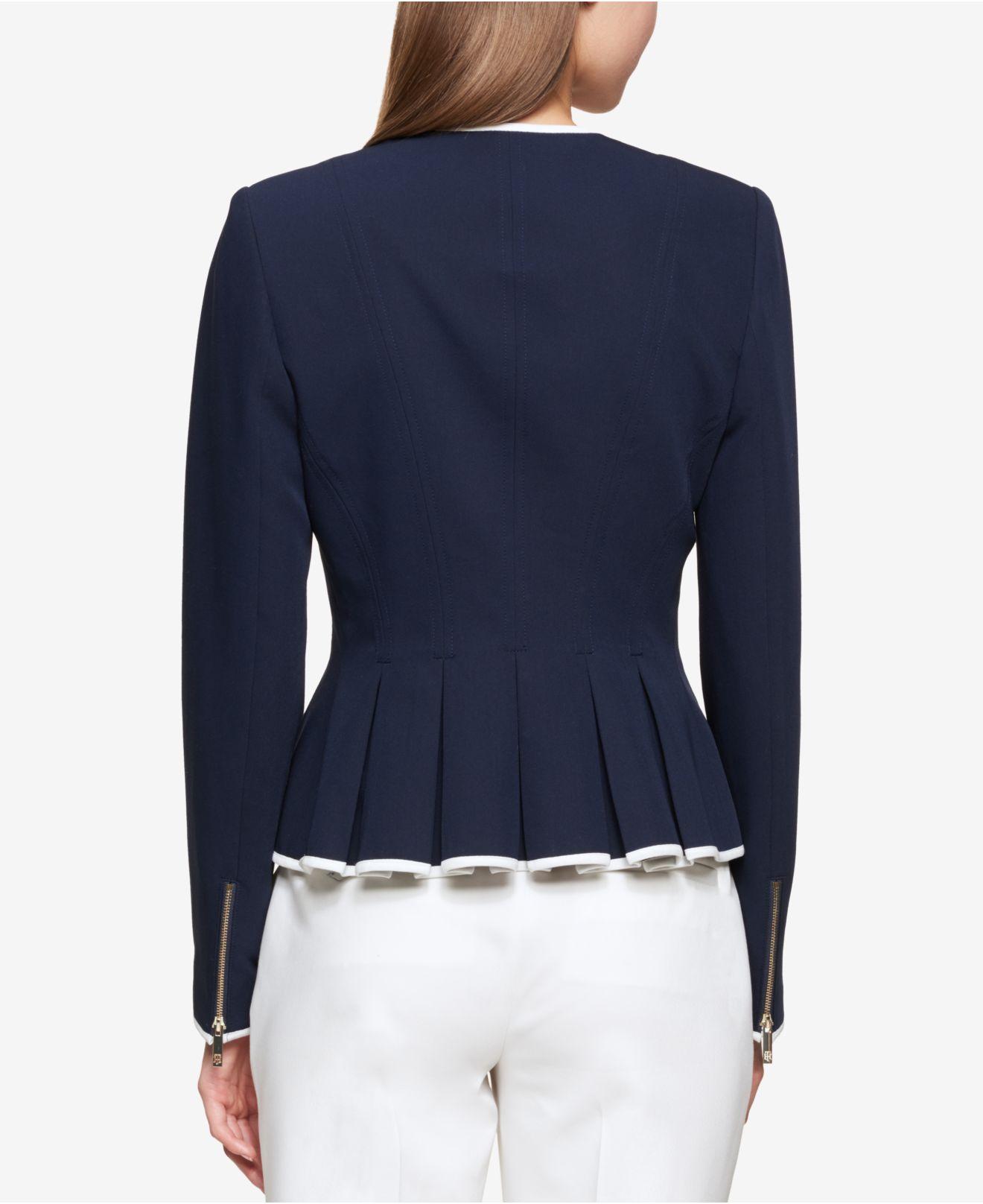 tommy hilfiger zip front peplum jacket