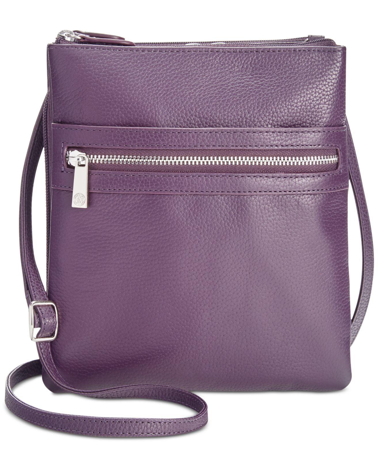 Giani Bernini Triple-zip Pebble Leather Dasher Crossbody, Created For ...