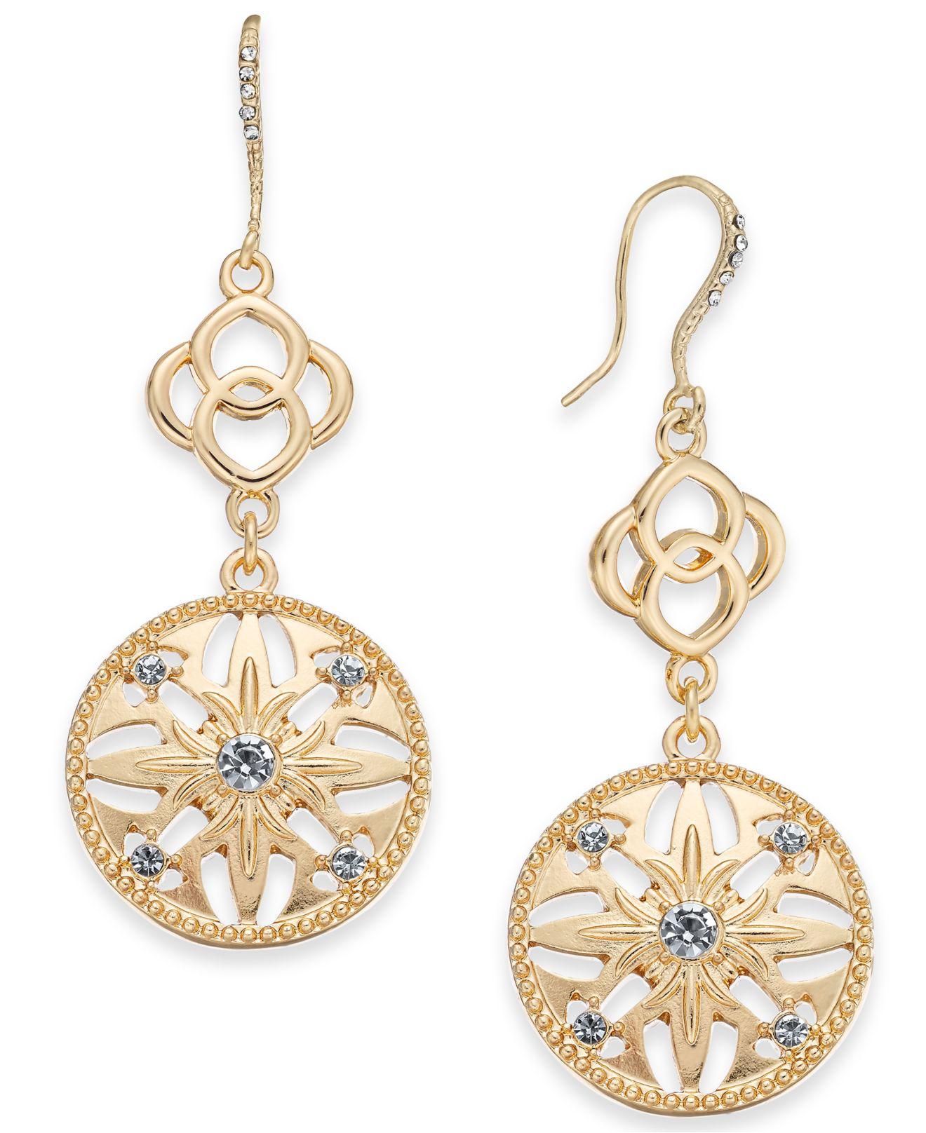 Lyst Charter Club Goldtone Crystal Double Drop Earrings, Created For