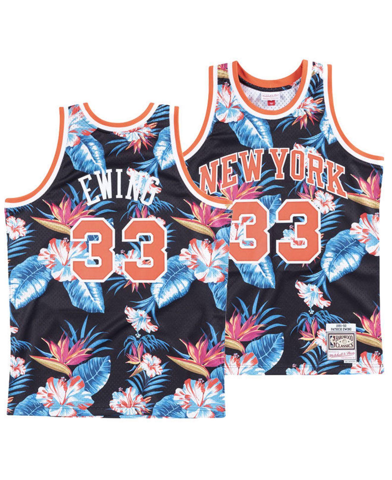 Mitchell & Ness Patrick Ewing New York Knicks Floral ...