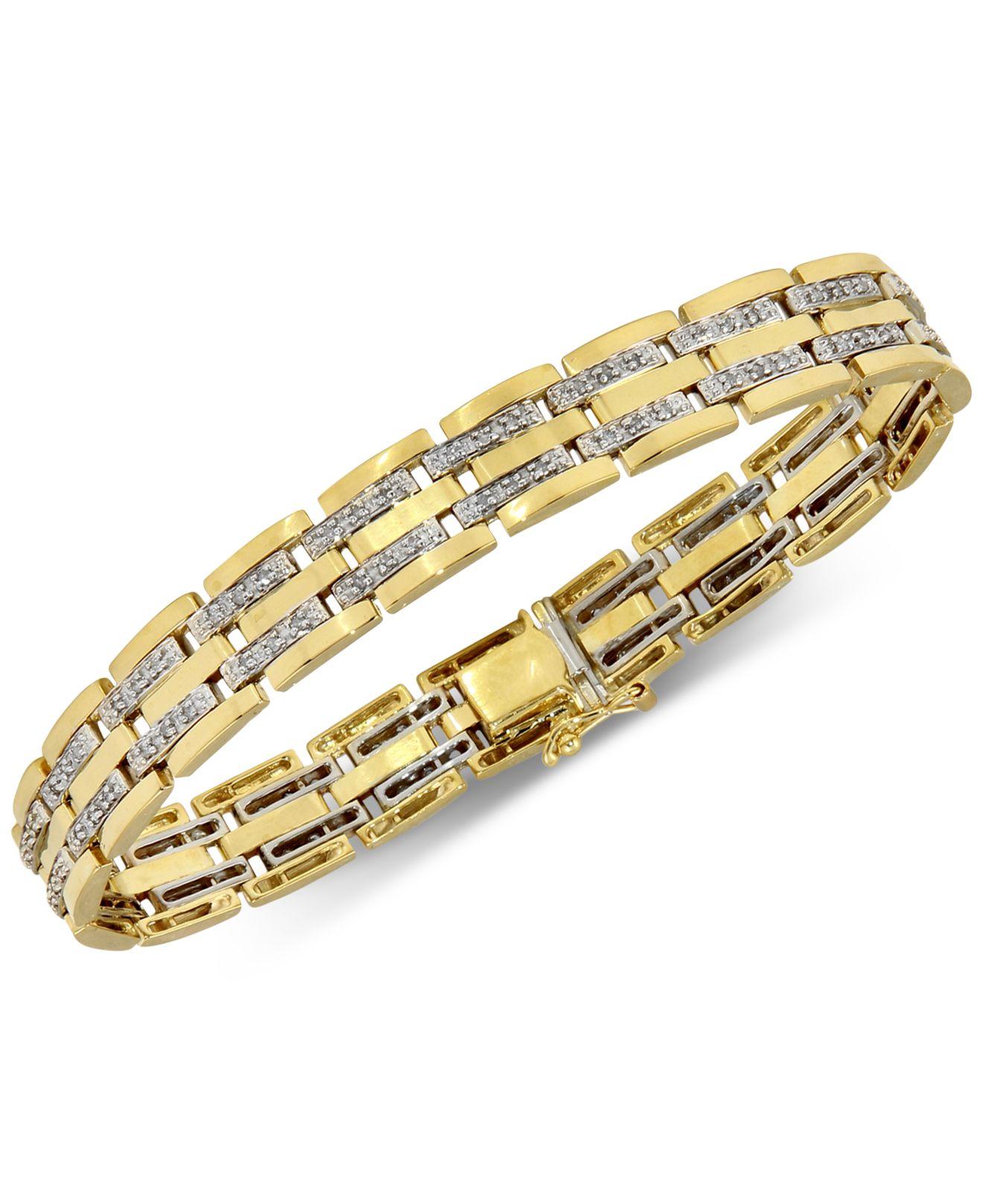 Macy's Diamond (1 Ct. T.w.) Bracelet In 10k Gold in Metallic Lyst