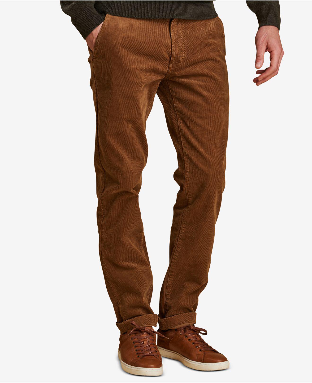 Ralph Lauren RALPH LAUREN Mens Dark Brown Corduroy Pants Flat Front ...