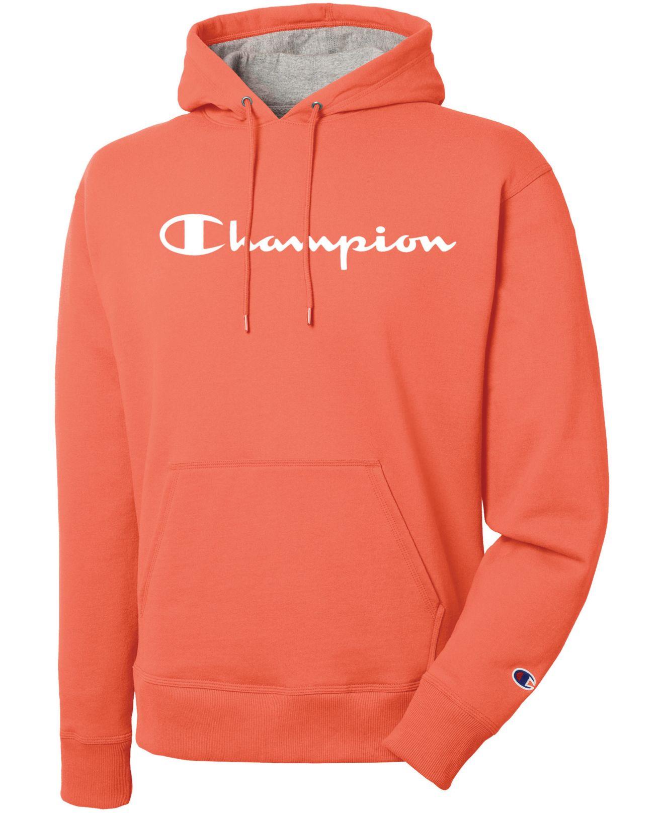 Champion Script Logo Powerblend Hoodie in Orange for Men - Save 27% - Lyst