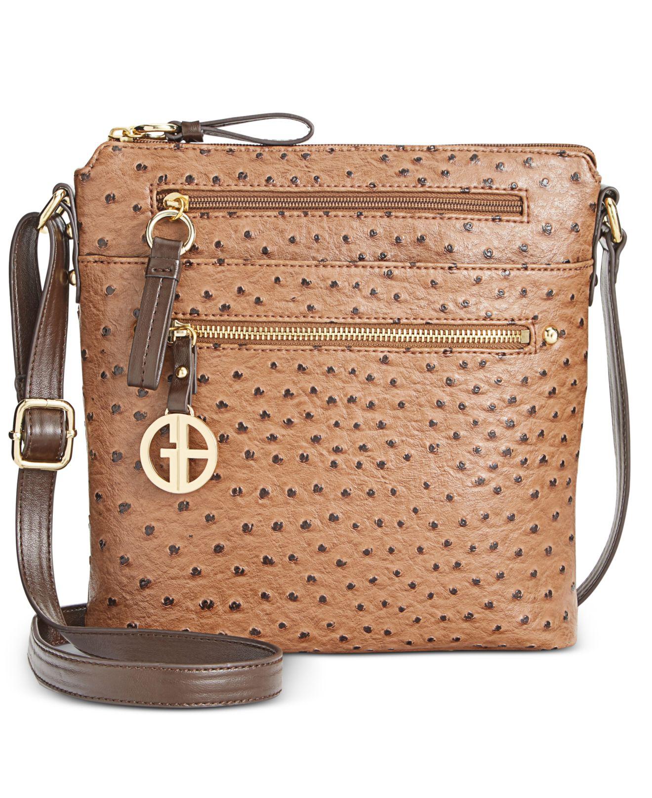 Lyst Giani Bernini North South Ostrich Crossbody Save 50.