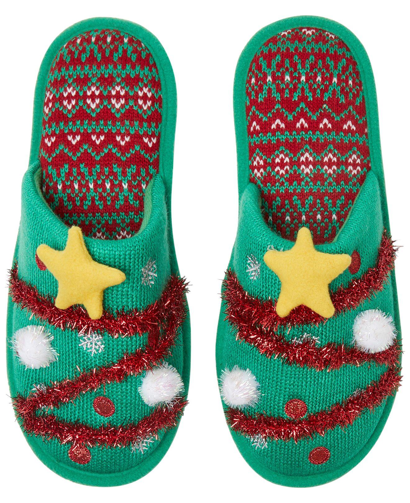 Dearfoams Festive Closed-toe Scuff Slippers in Green - Lyst