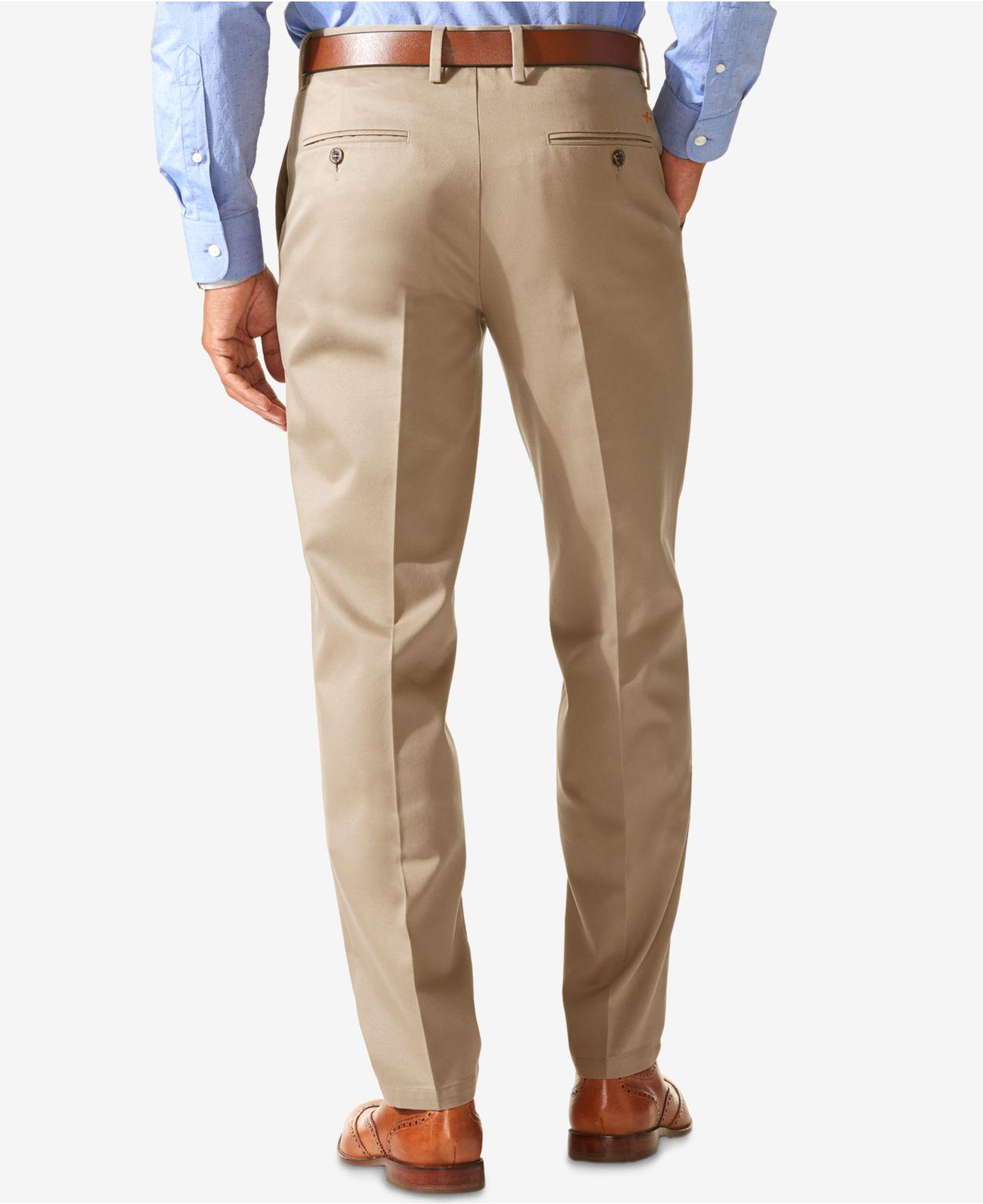 Dockers Men's Signature Slim-fit Stretch Flat Front Khakis in Natural ...