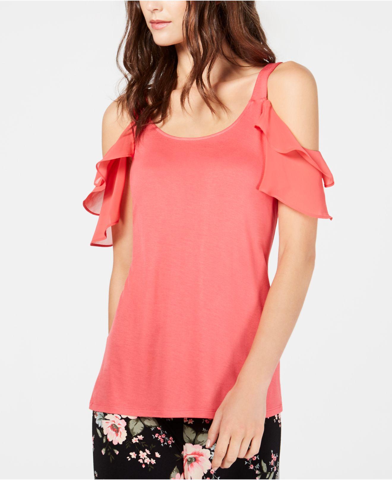 Lyst - INC International Concepts I.n.c. Ruffled Cold-shoulder Top ...