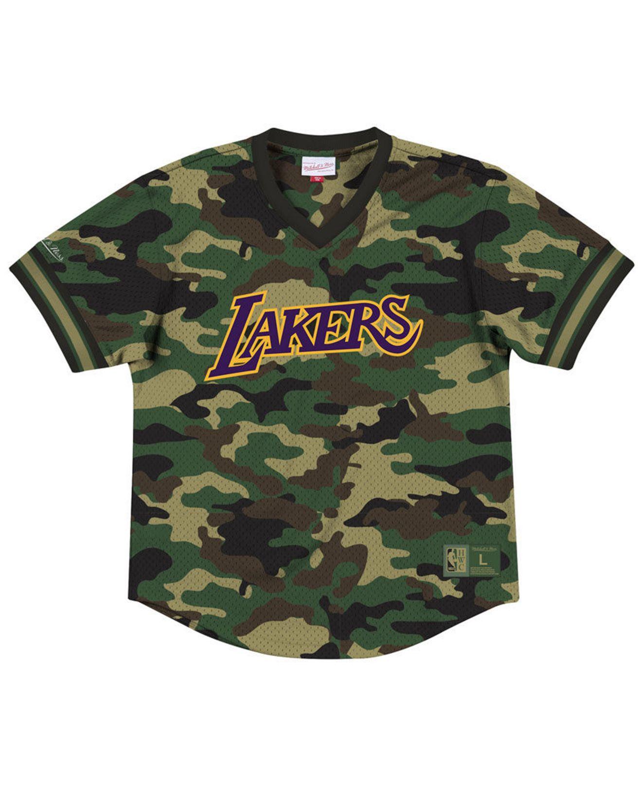 Mitchell & Ness Los Angeles Lakers Camo Mesh V-neck Jersey ...