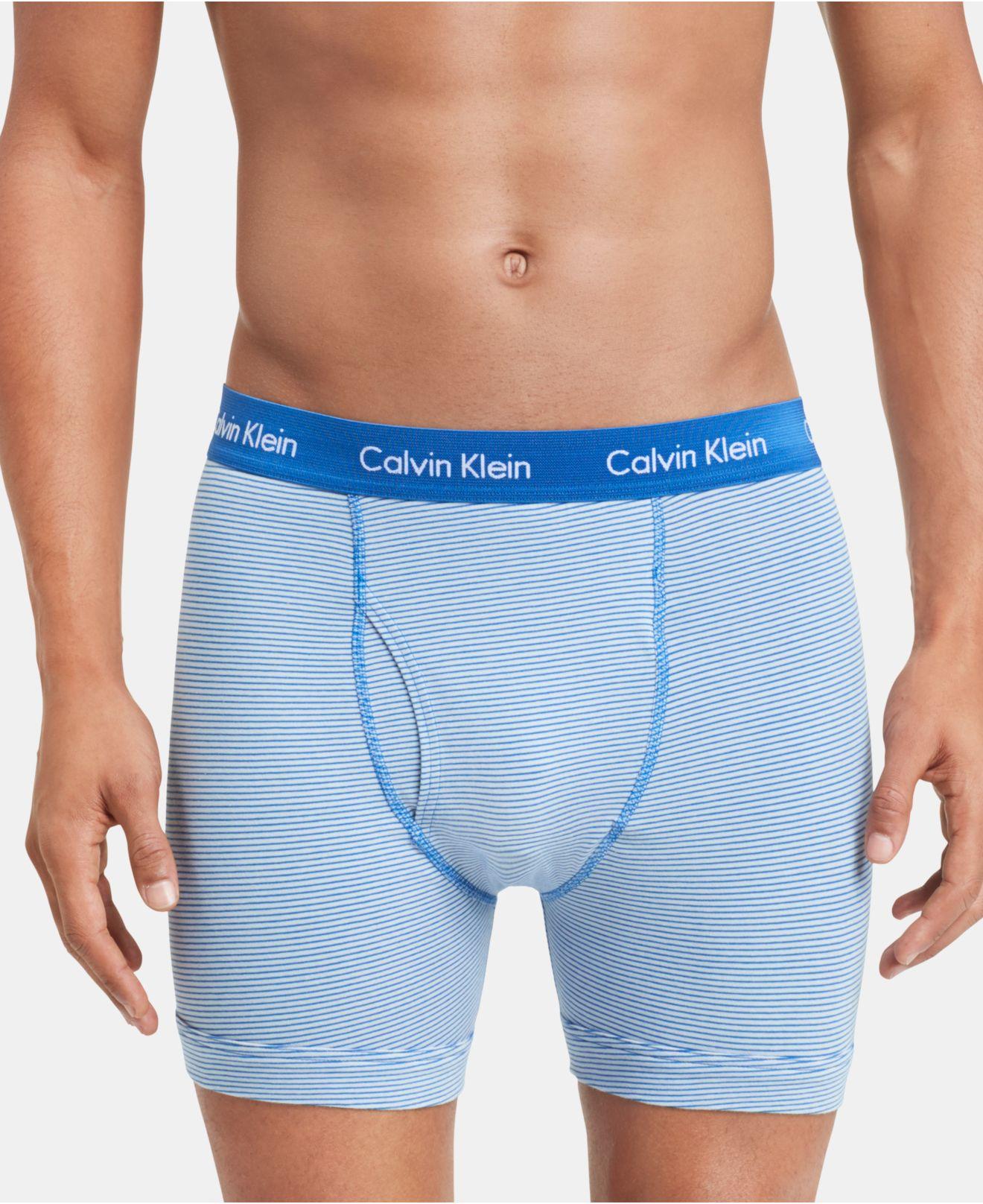 Lyst Calvin Klein Cotton Stretch Boxer Briefs 3 Pack Nu2666 In Blue