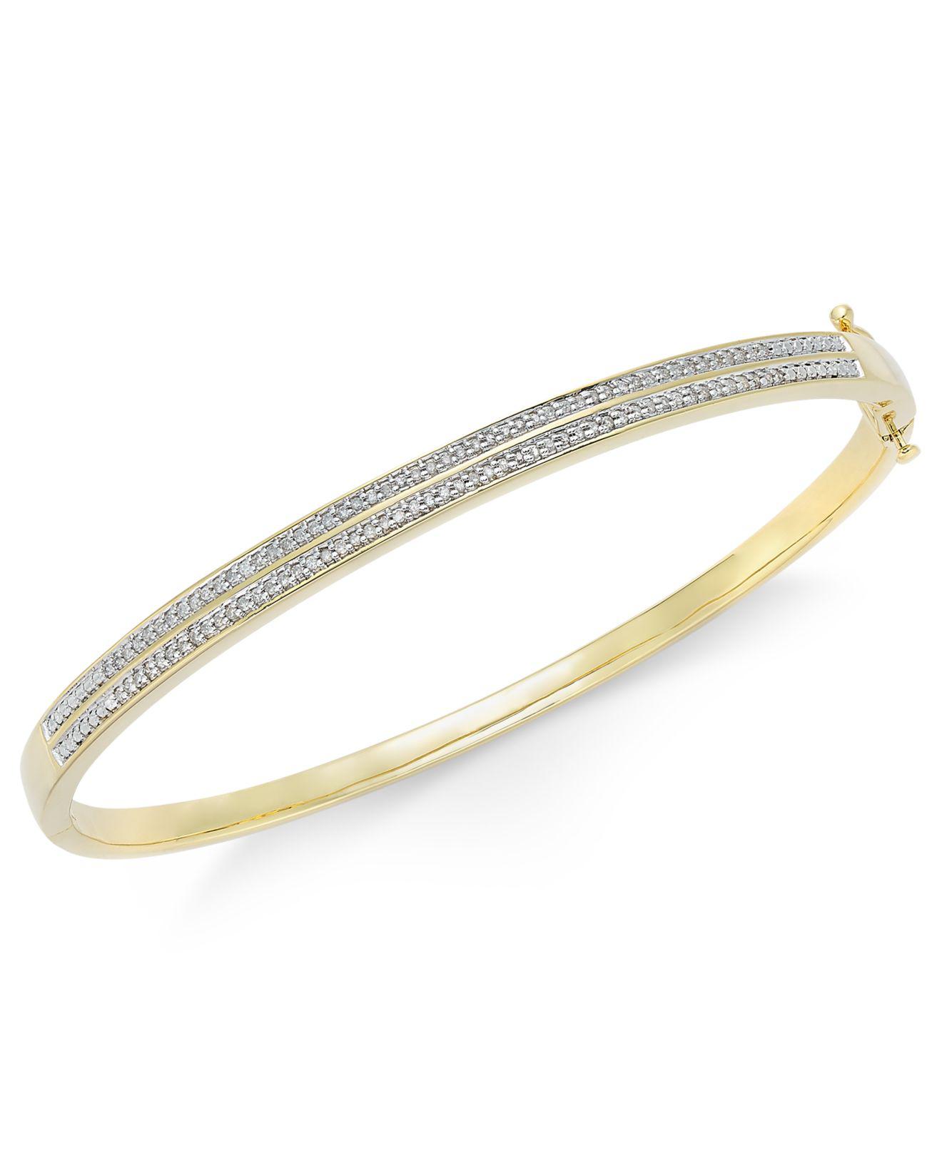 Lyst Macy'S Diamond Pavé Bangle Bracelet (1/4 Ct. Tw.) In 14k Gold