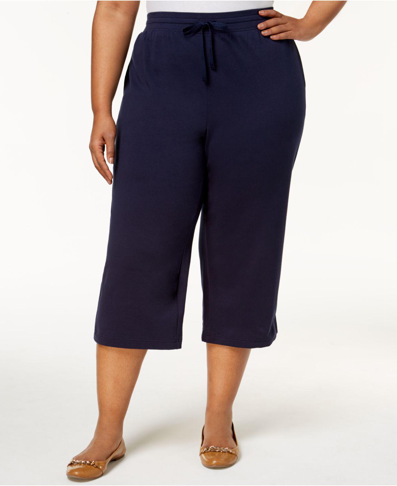 Lyst - Karen Scott Plus Size Knit Capri Pants, Created For Macy's in Blue