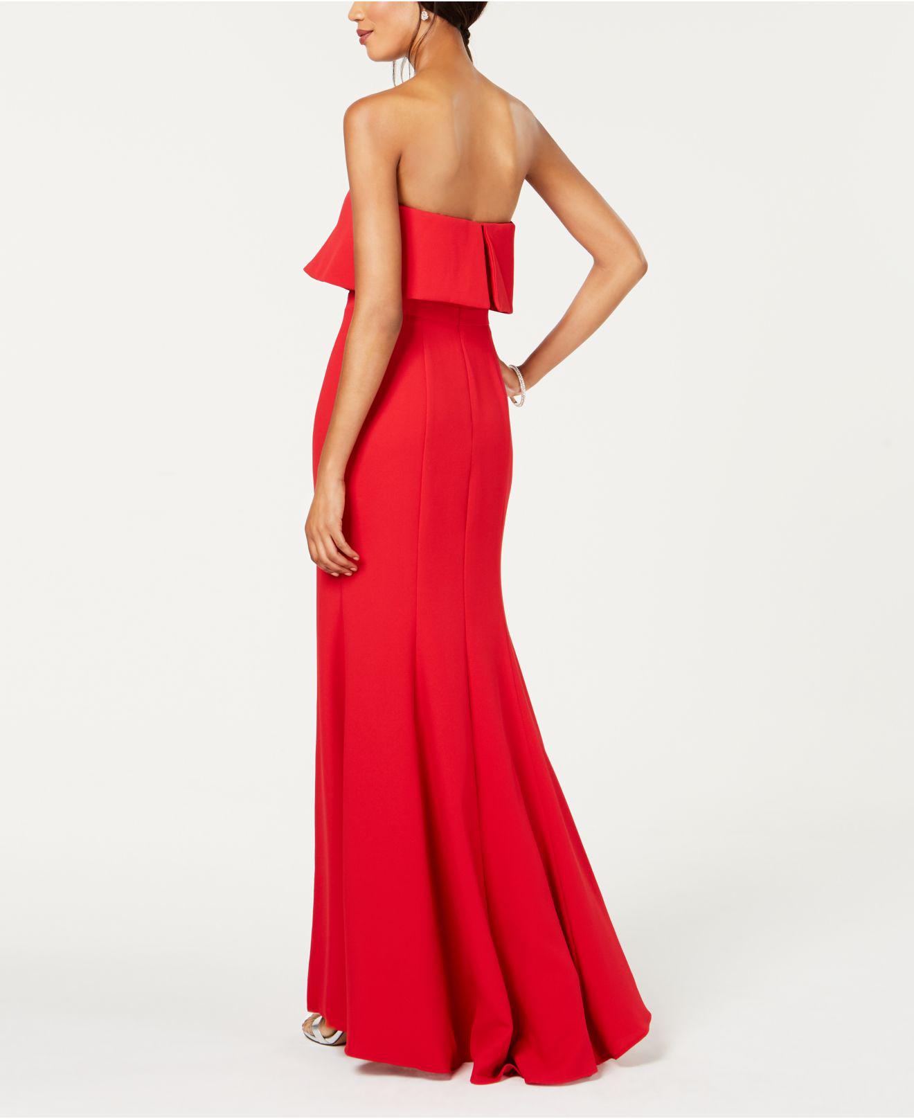 Xscape Red Strapless Dress