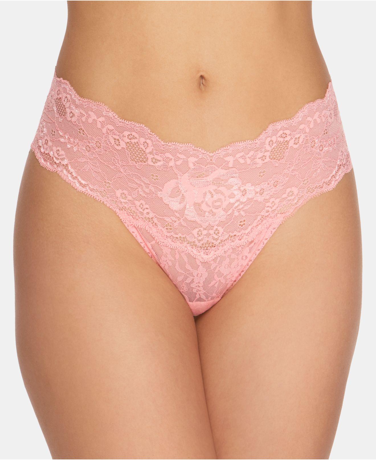 Lyst Hanky Panky American Beauty Flower Lace Thong C In Pink